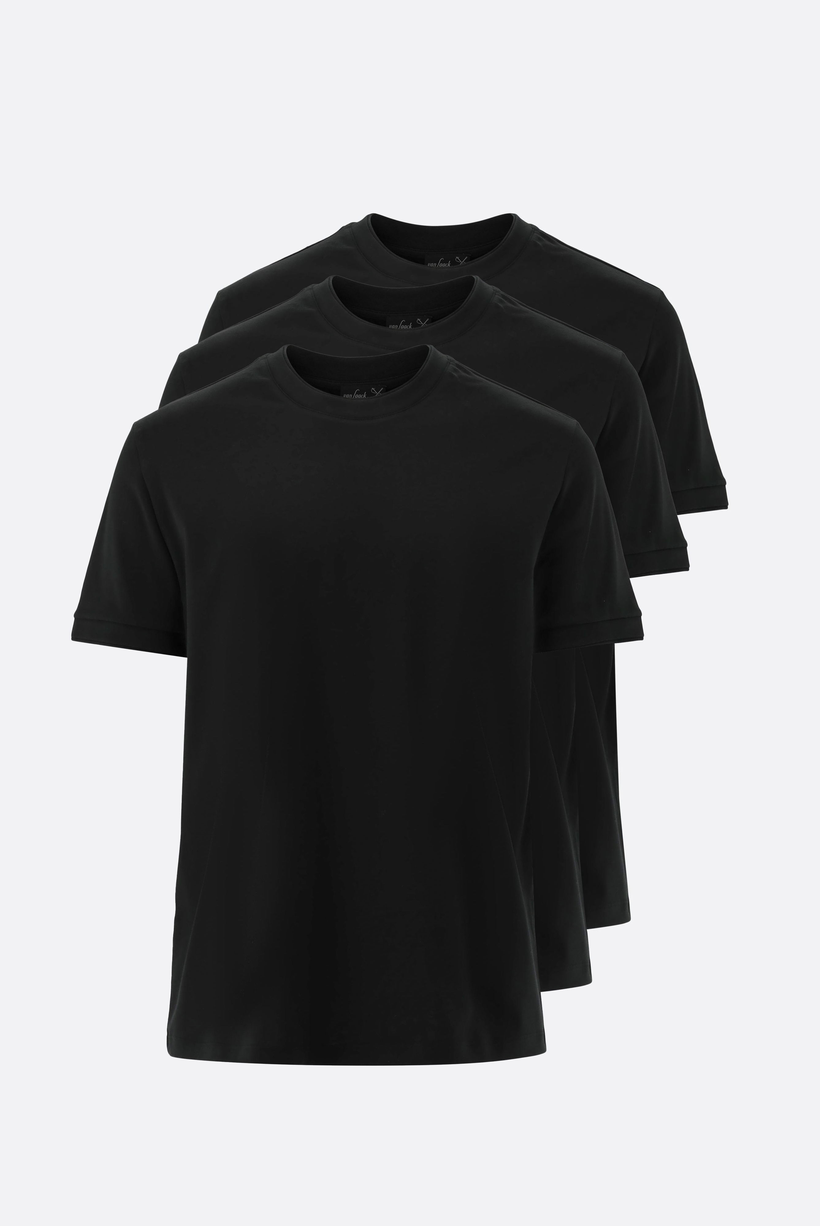 T-Shirt mit Rundhals und Paspel 3er Set