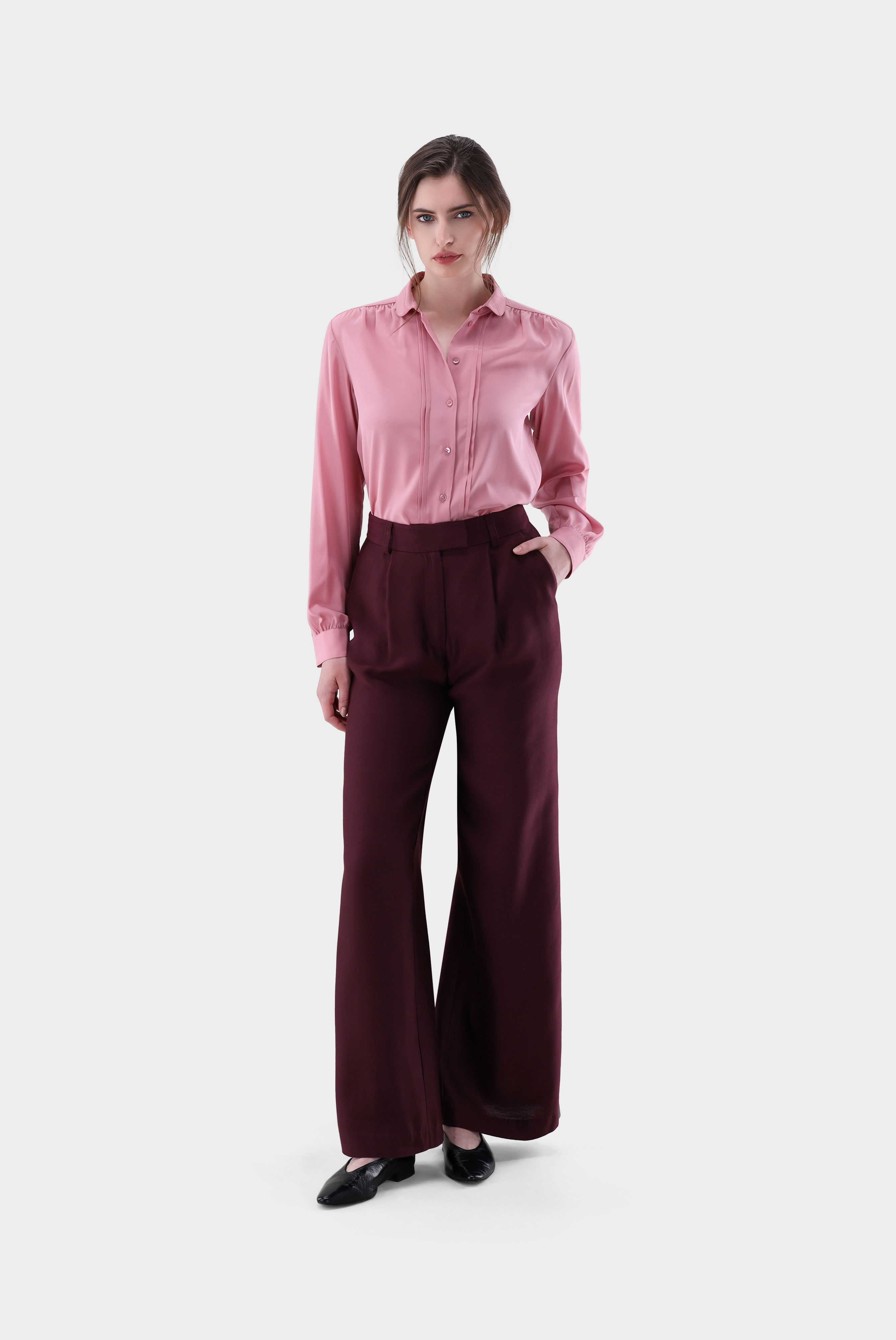 Bluse aus Seide mit Raffungen günstig online kaufen