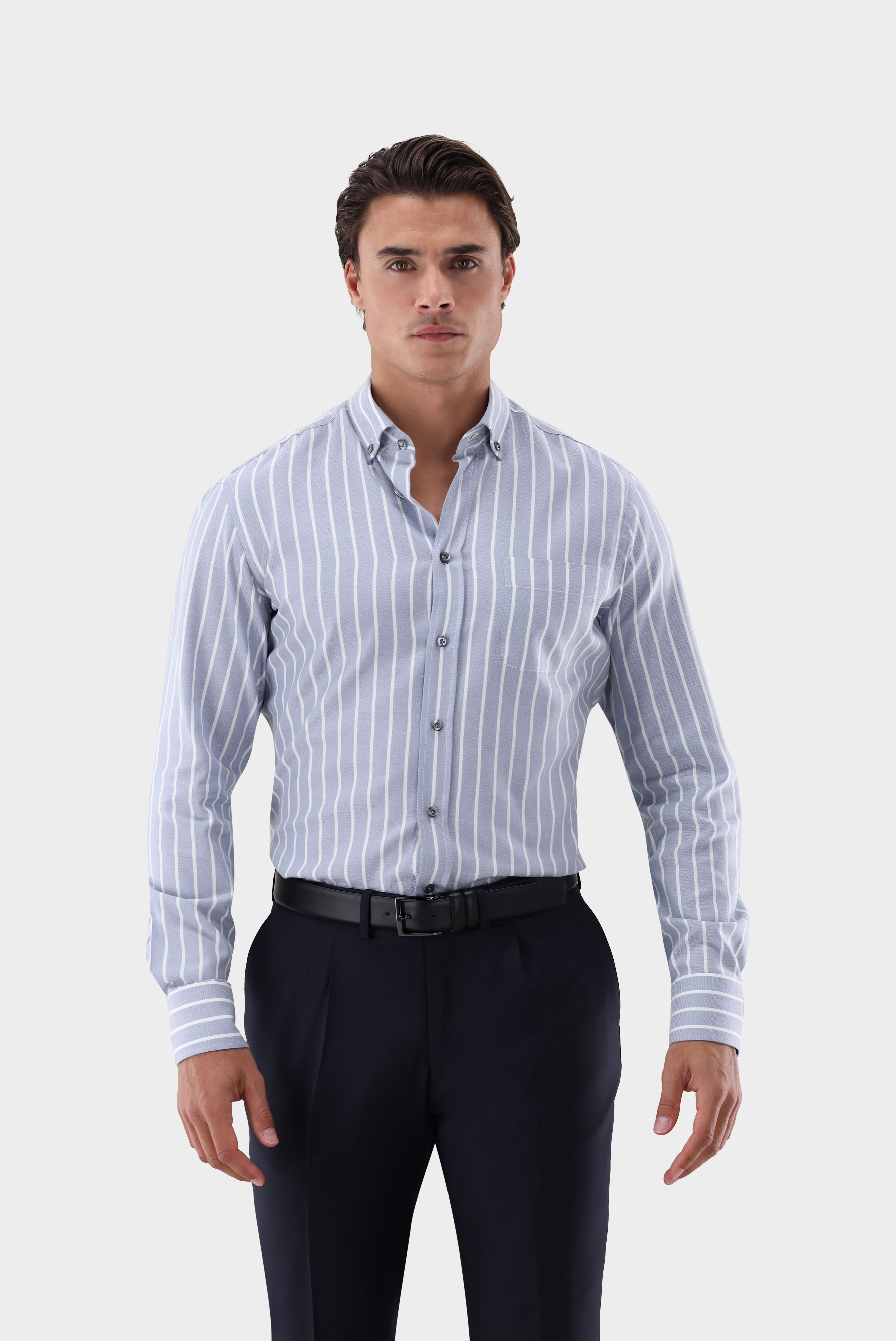 Flanellhemd mit Button Down Kragen Tailor Fit