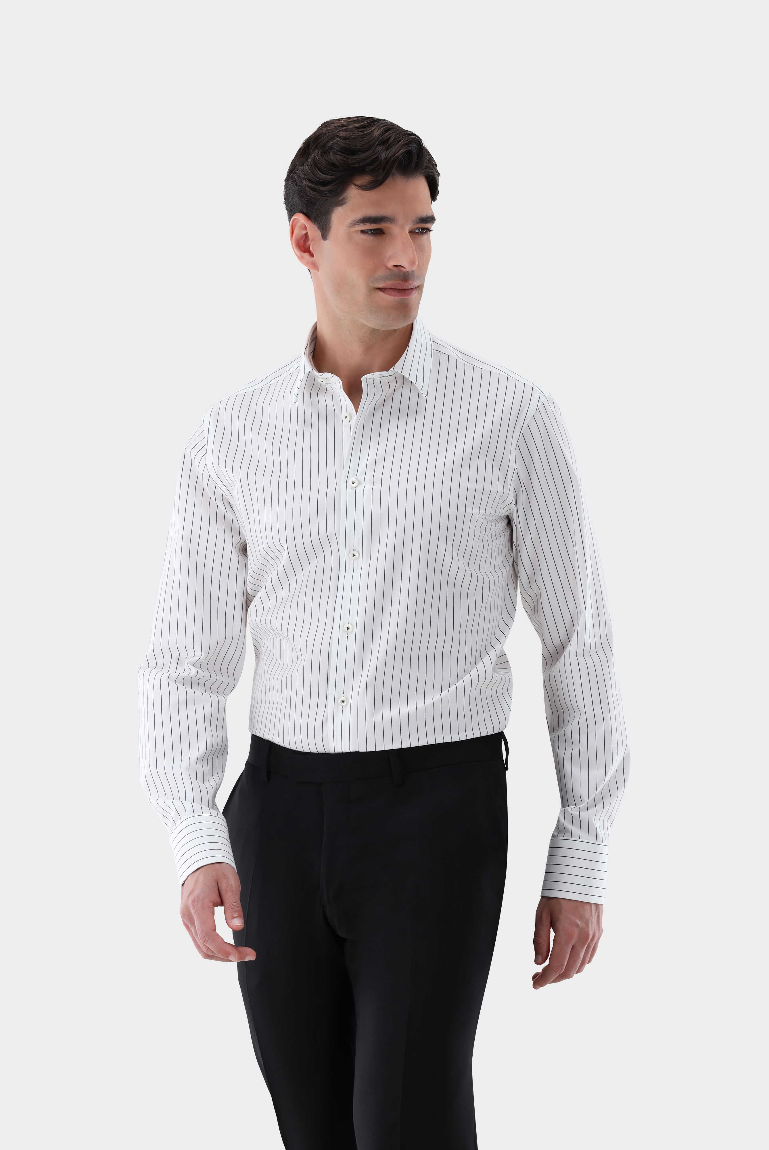 Pinstripe-Print Shirt Tailor Fit