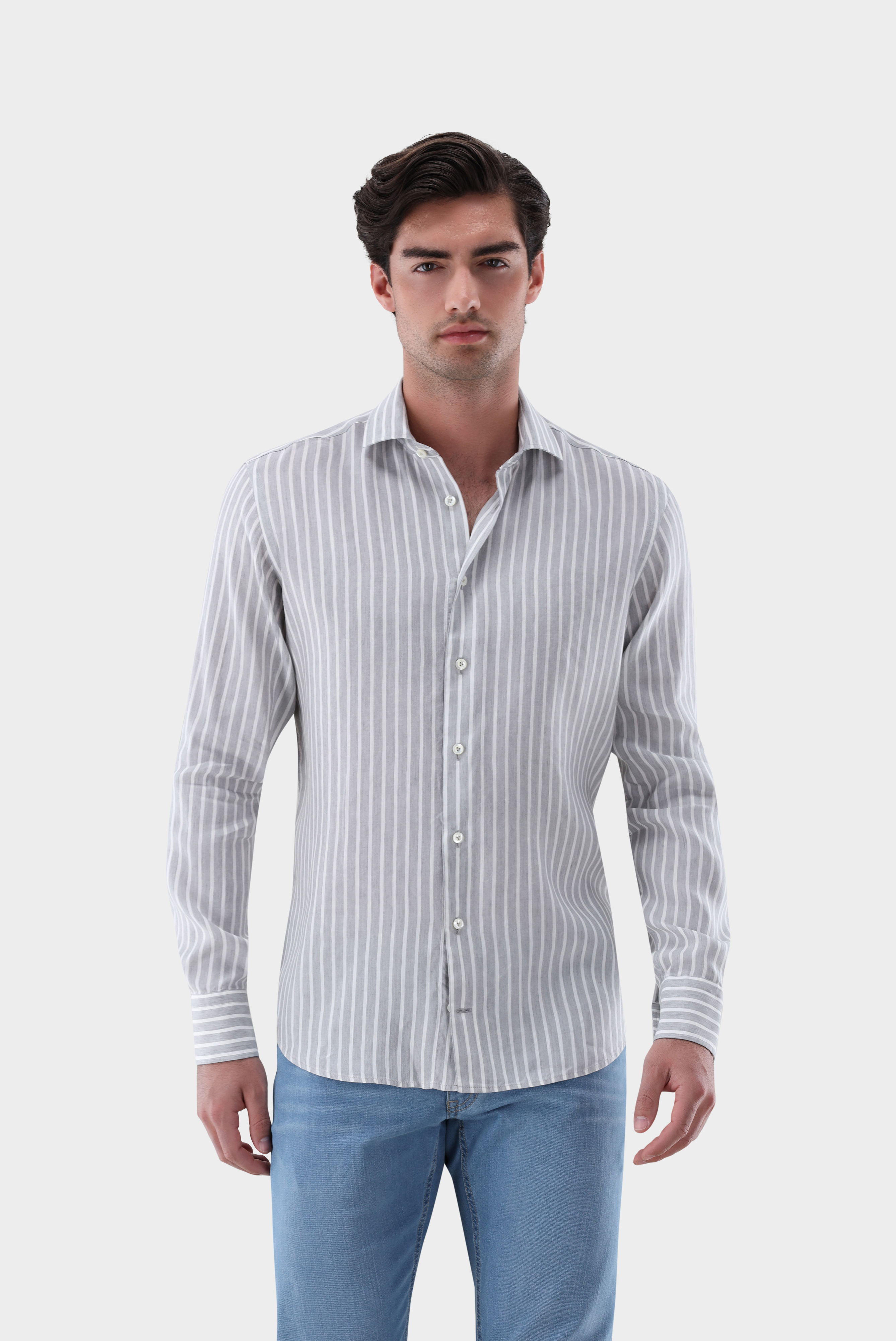 Hemd gestreift aus Tencel und Leinen