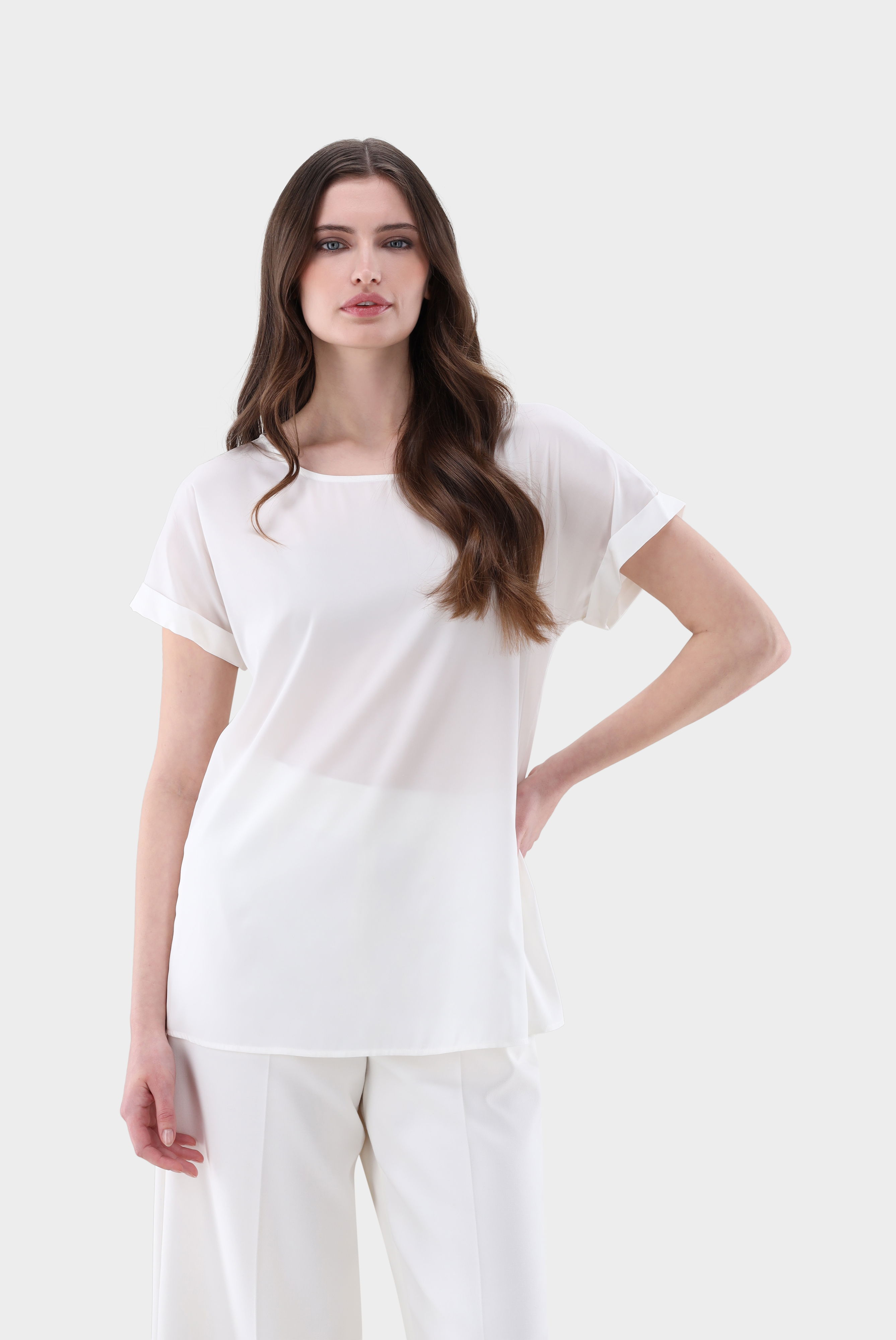 Blusentop aus Seide mit Stretch