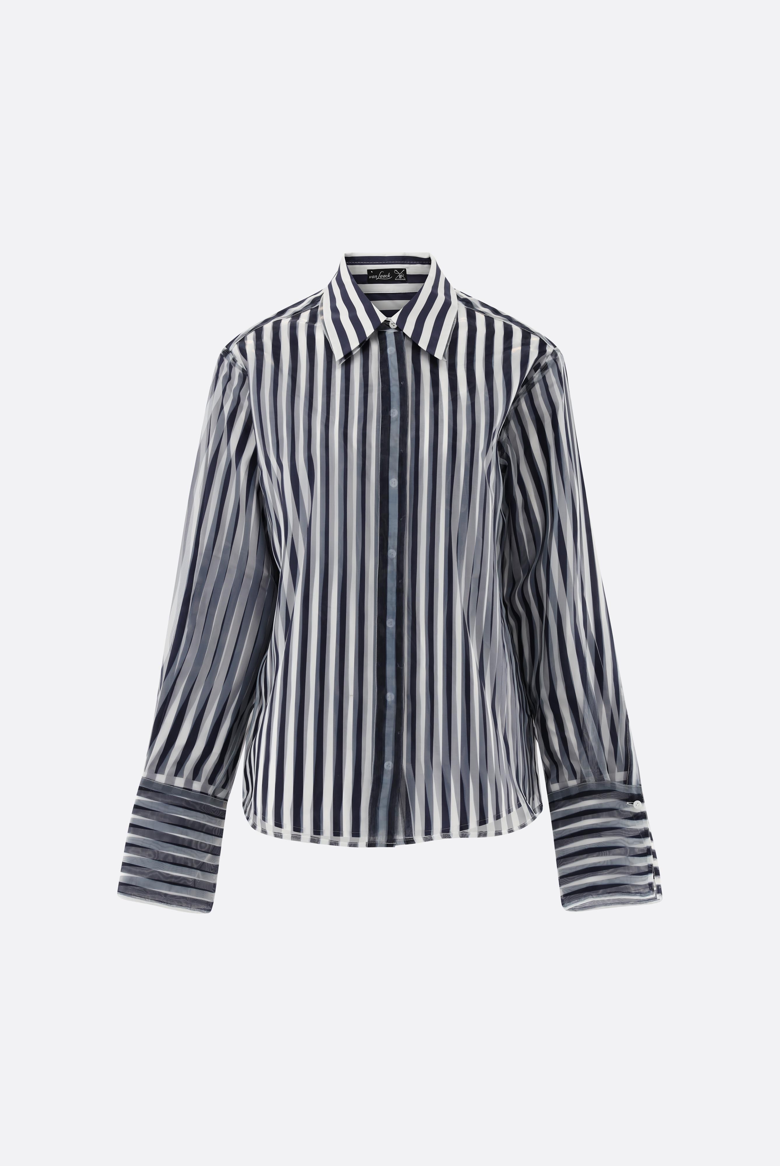 Gestreifte Hemdbluse mit zwei Lagen