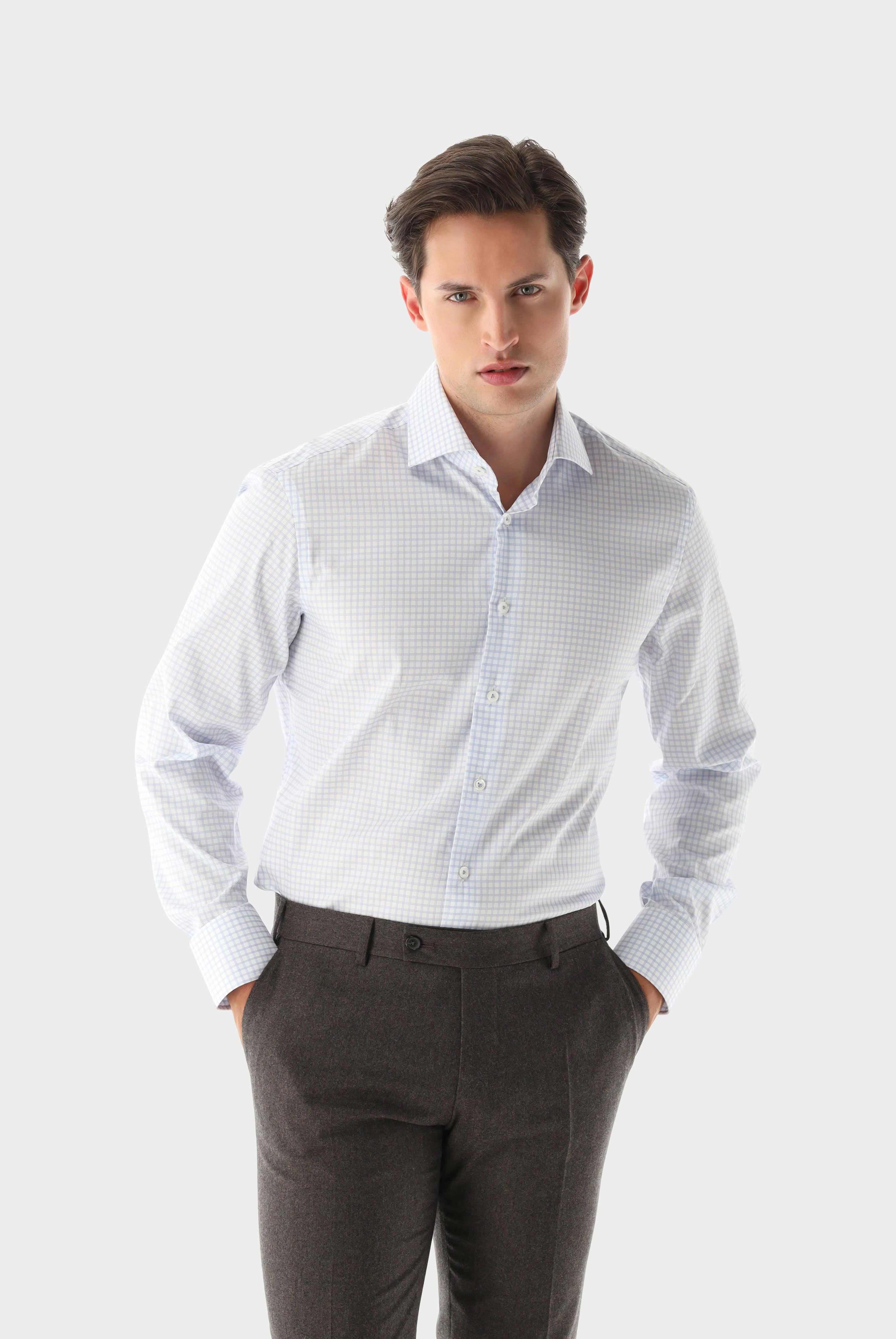 Wrinkle Free Checkeed Business Shirt Slim Fit