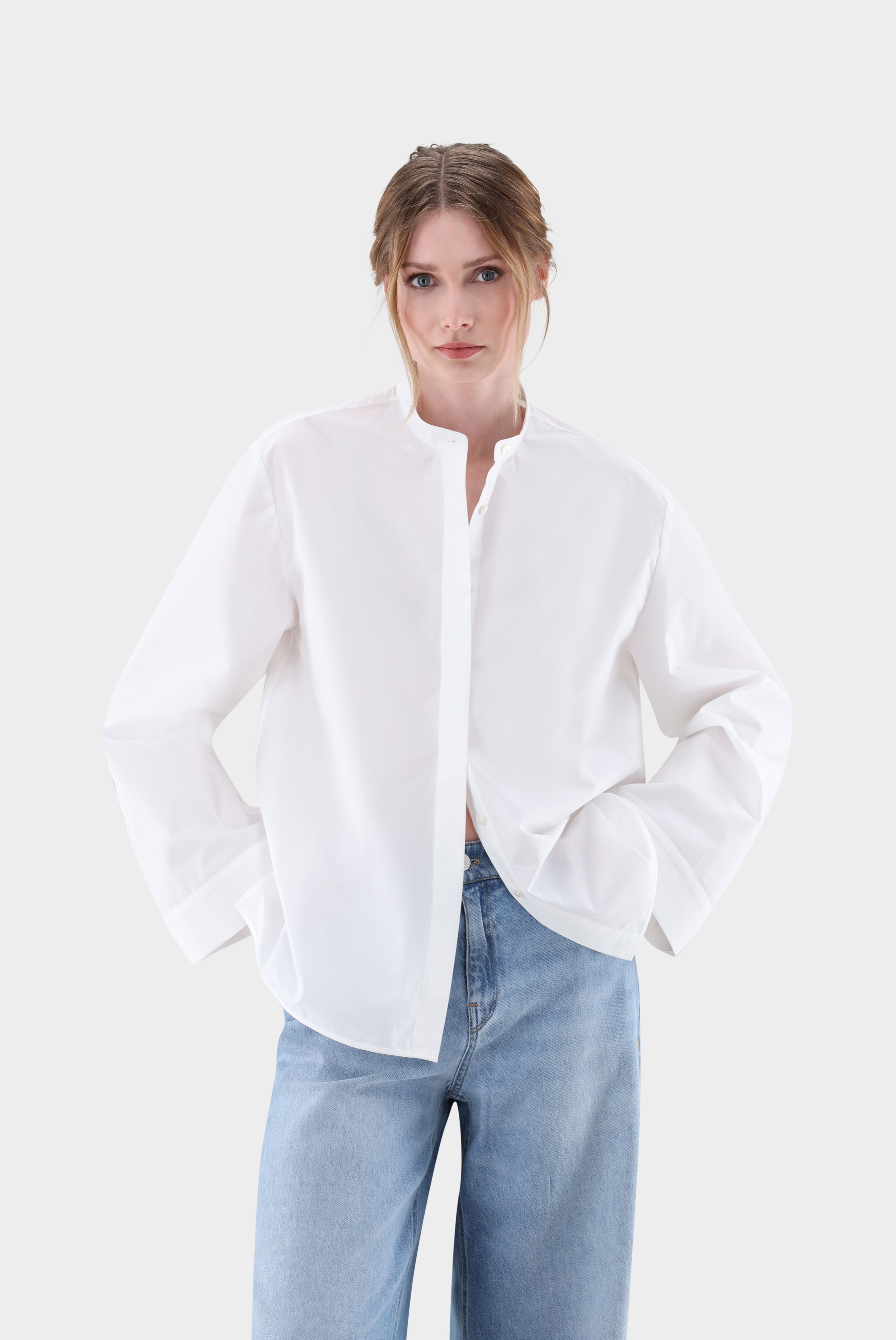 Bluse Oversized mit Stehkragen