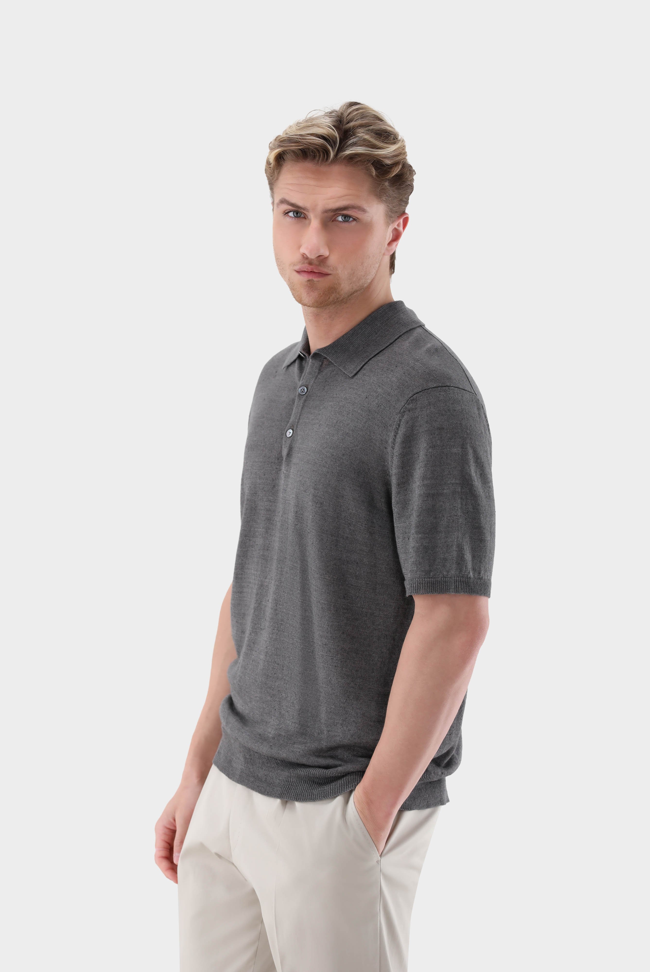 Poloshirts+Strick Polo Shirt aus Leinen+82.8603..S00169.990.S