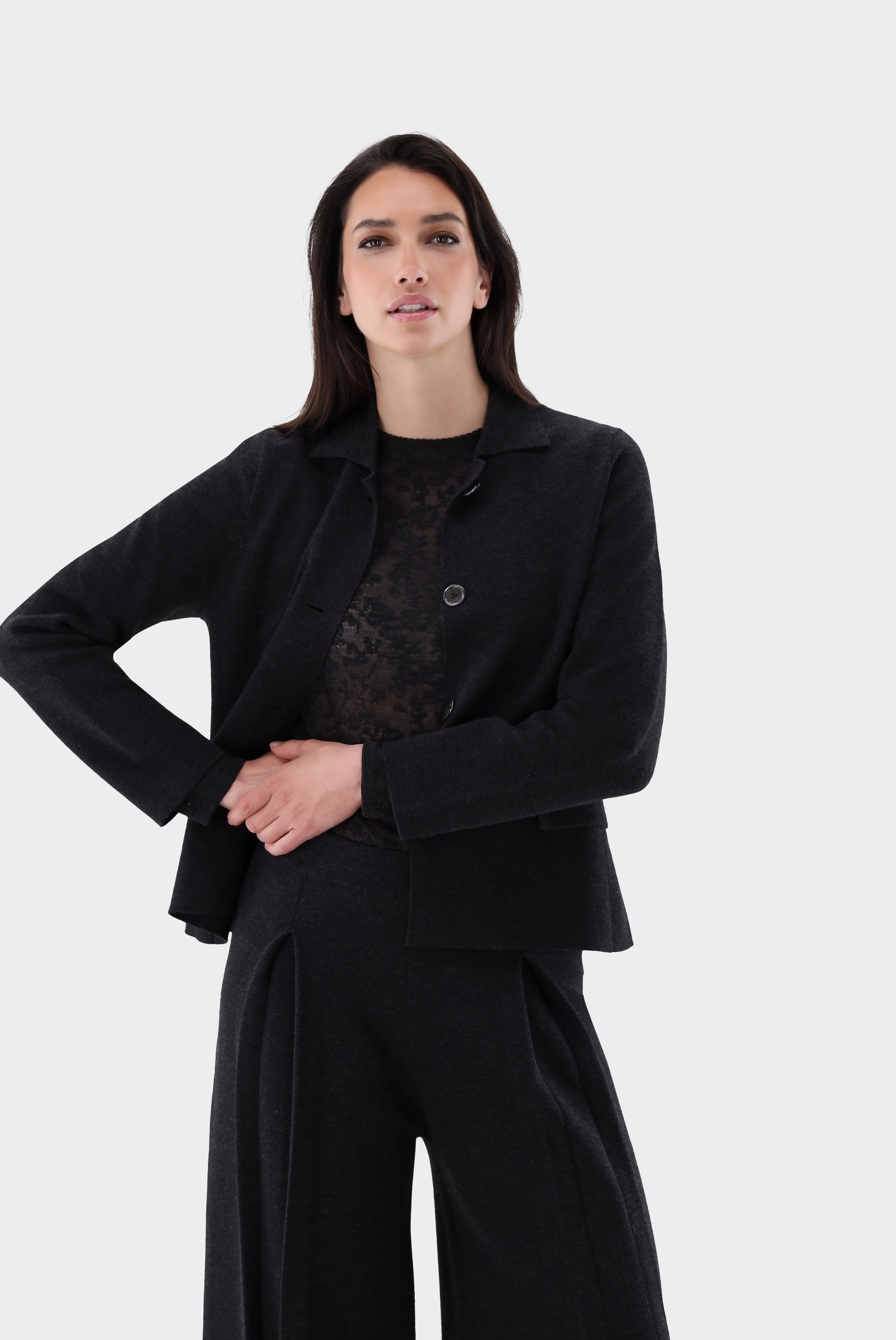 Blazer mit Taschen aus ultrafeiner Merinowolle