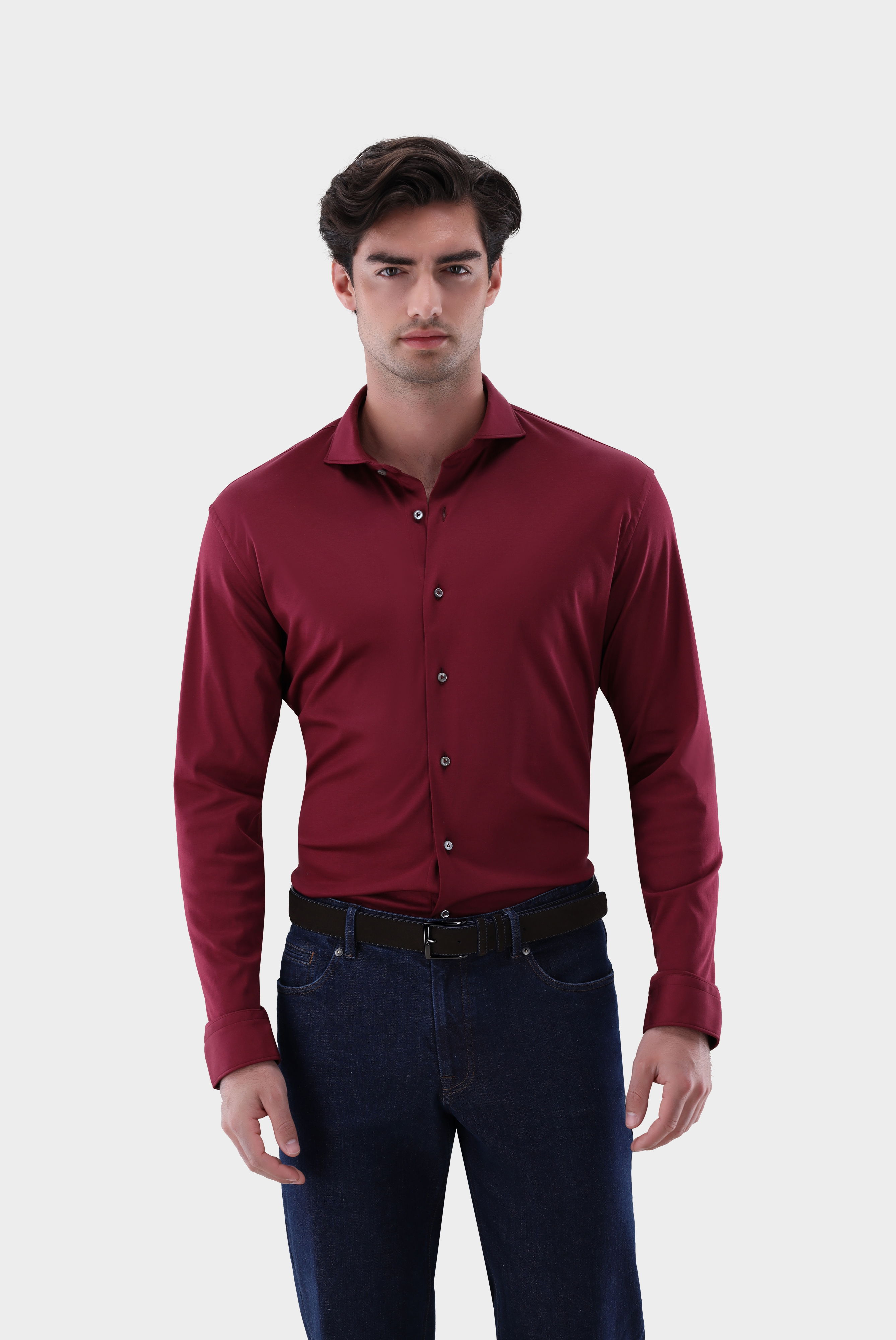 Jerseyhemd aus Schweizer Baumwolle Tailor Fit