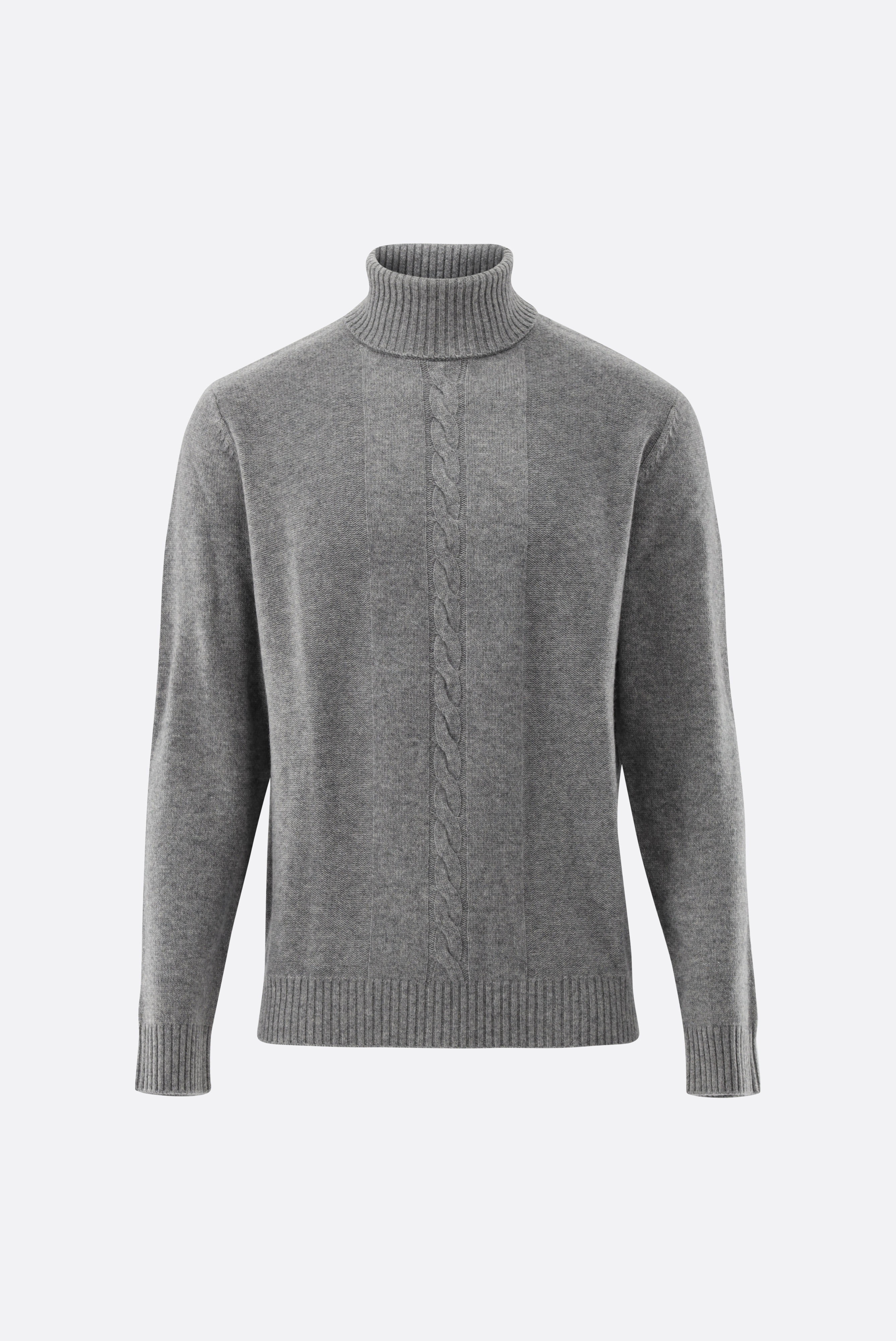 Turtleneck in cable-knit cashmere