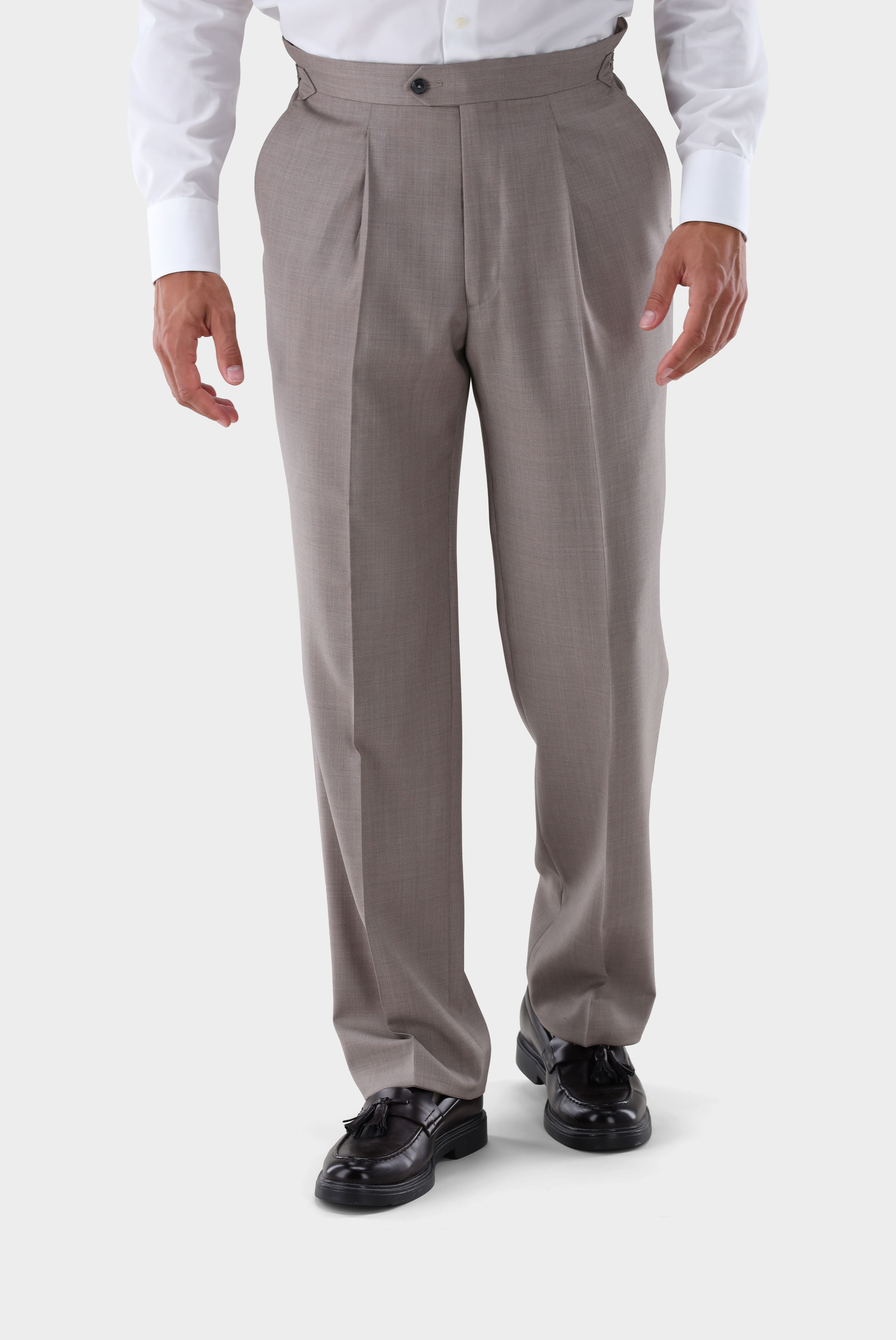 Hose aus Wolle mit hohem Bund und Wide Leg