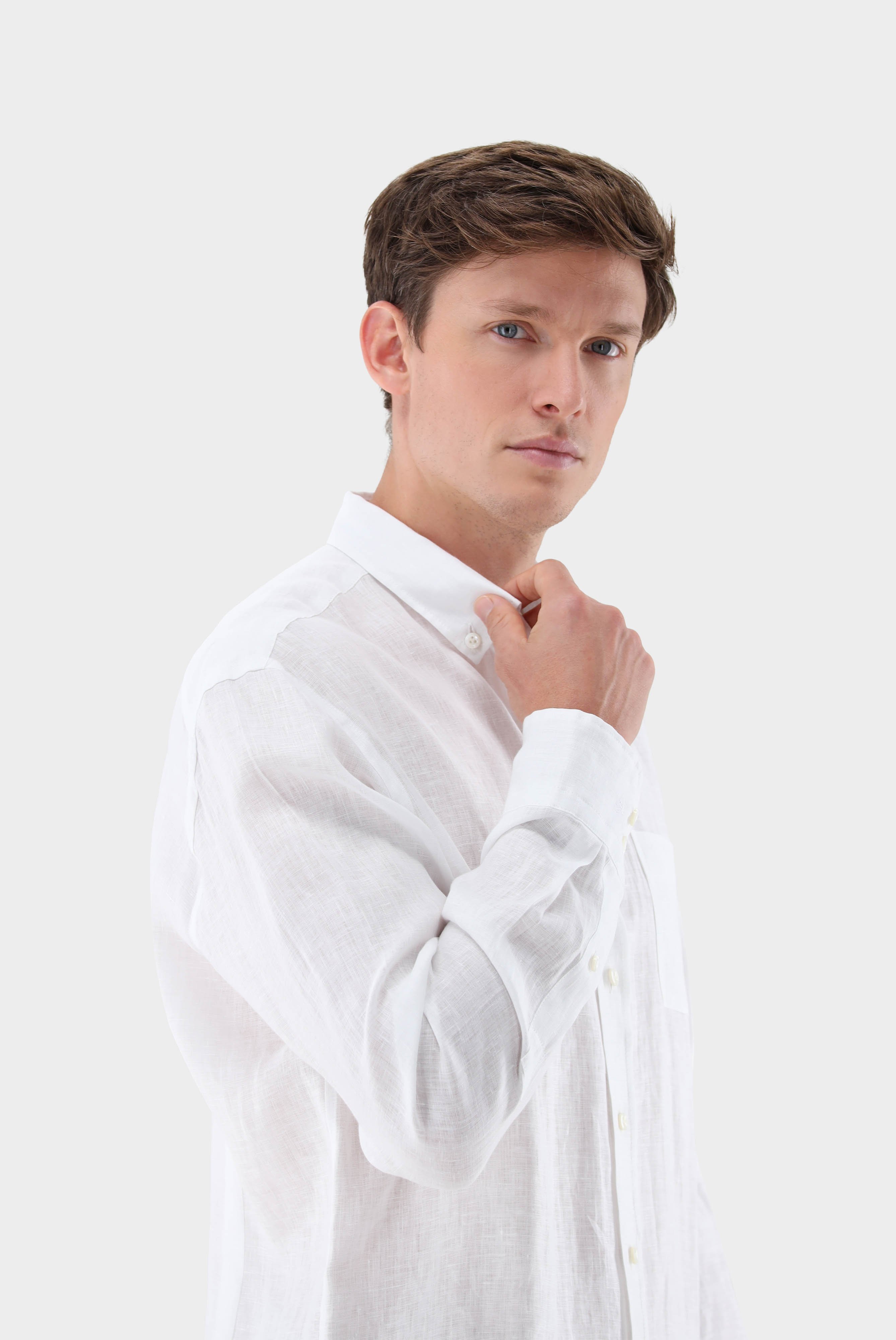 Casual Shirts+Linen Button-Down Collar Shirt Tailor Fit+20.2013.9V.150555.000.38