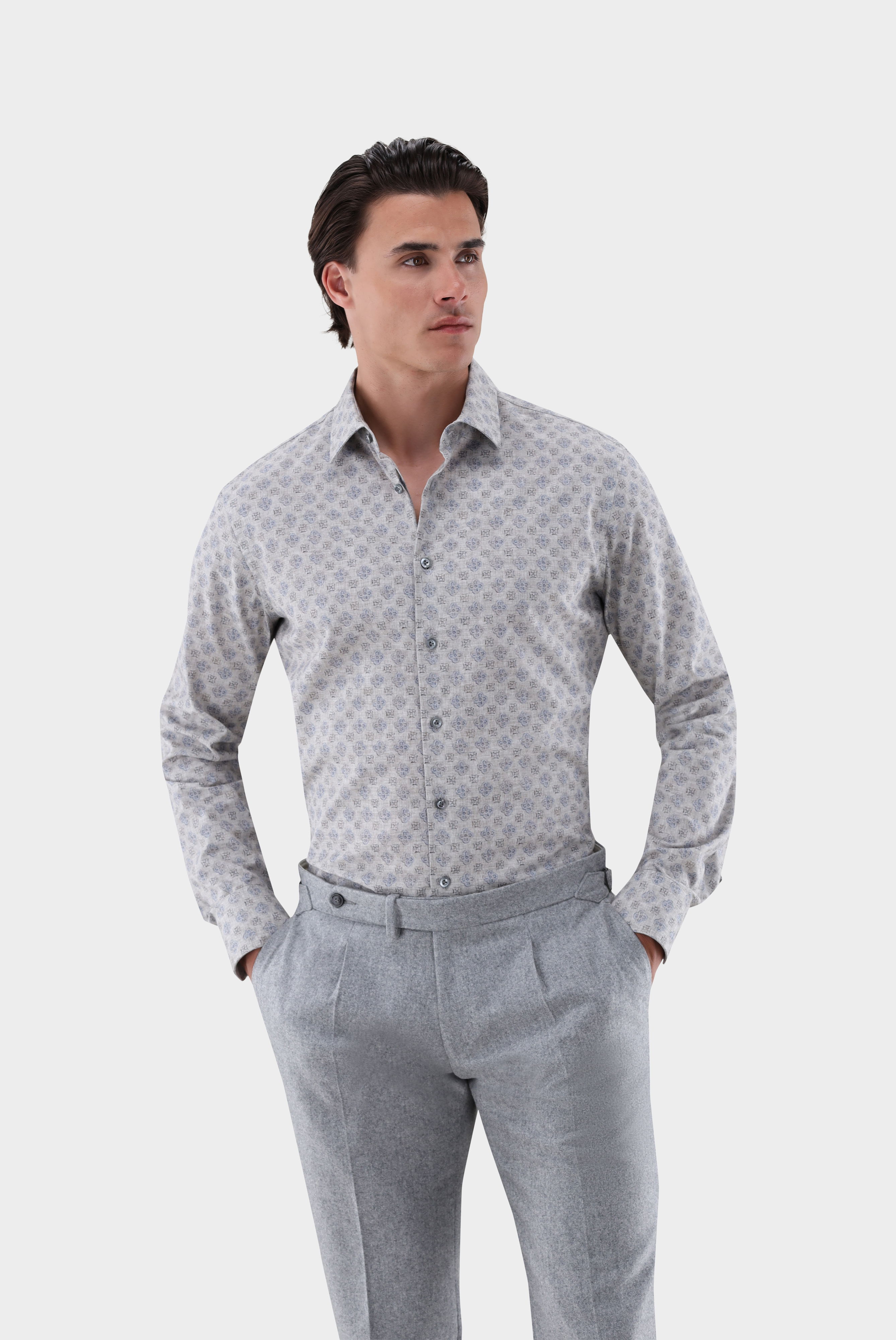 Hemd mit geometrischem Druck Slim Fit