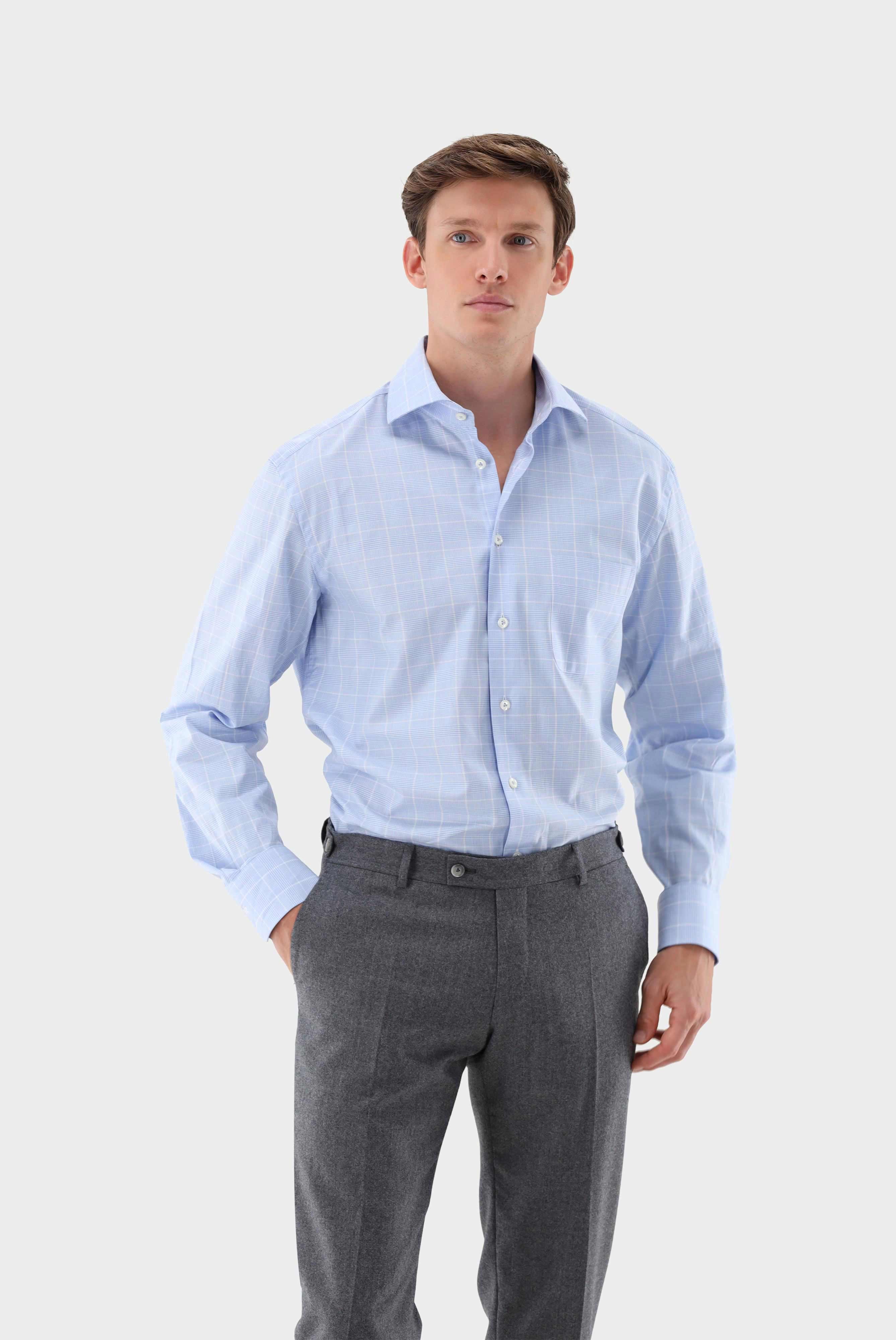 Business Shirts+Checked Twill Shirt Comfort Fit+20.2021.AV.151345.730.43