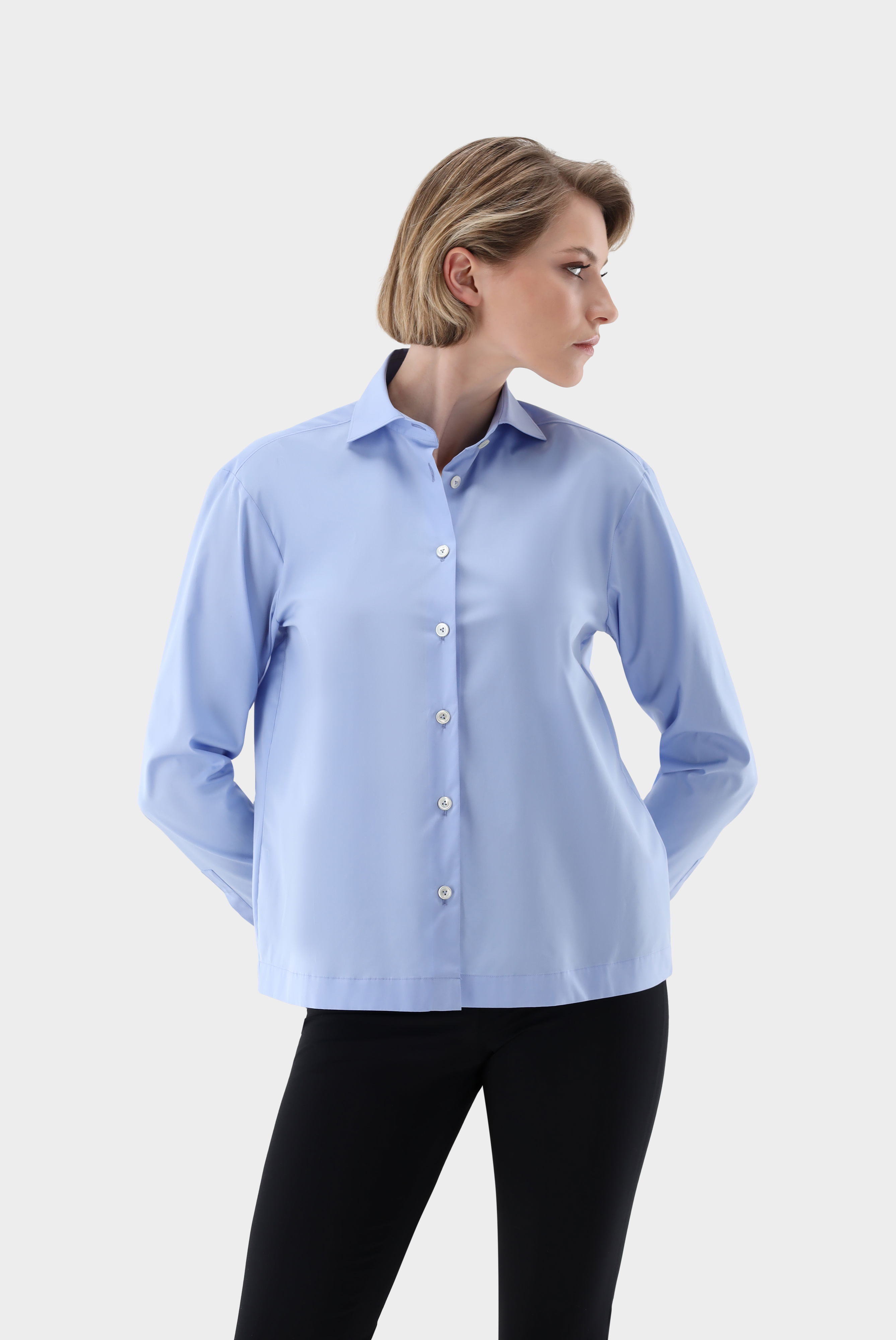 Hemdbluse aus Popeline Boxy Fit