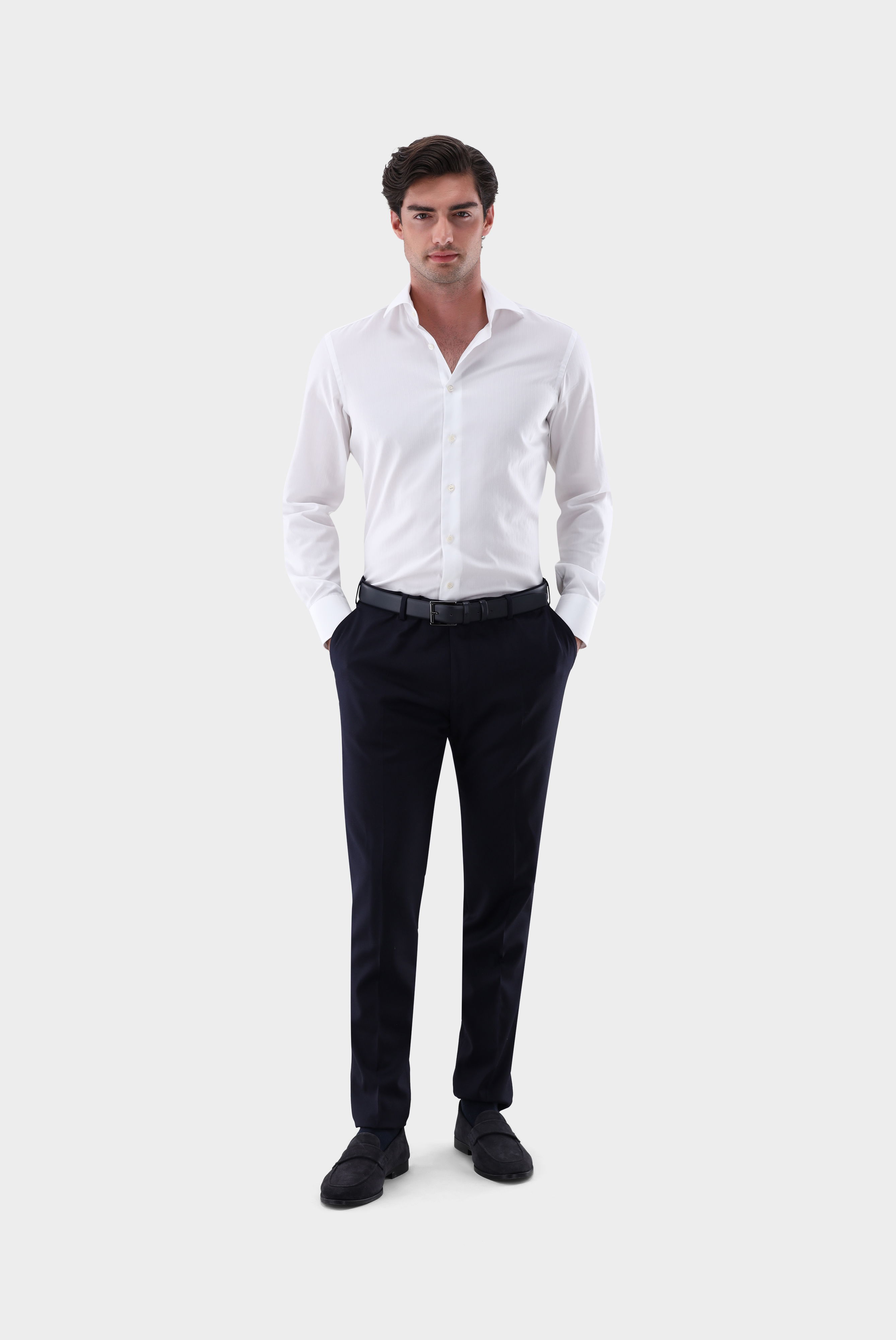 Tonal gestreiftes Businesshemd Tailor Fit günstig online kaufen