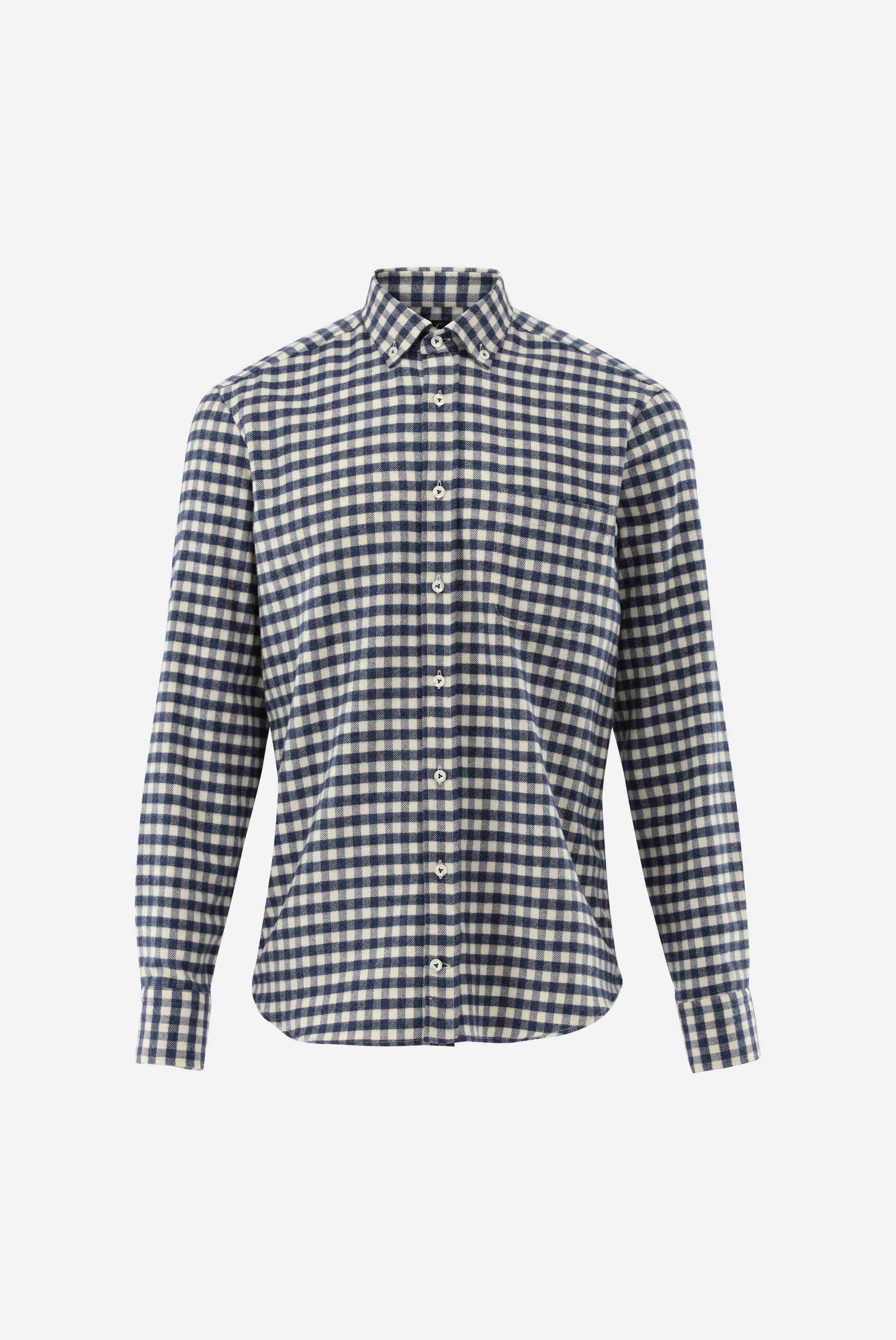 Kariertes Flanellhemd mit Button-Down-Kragen