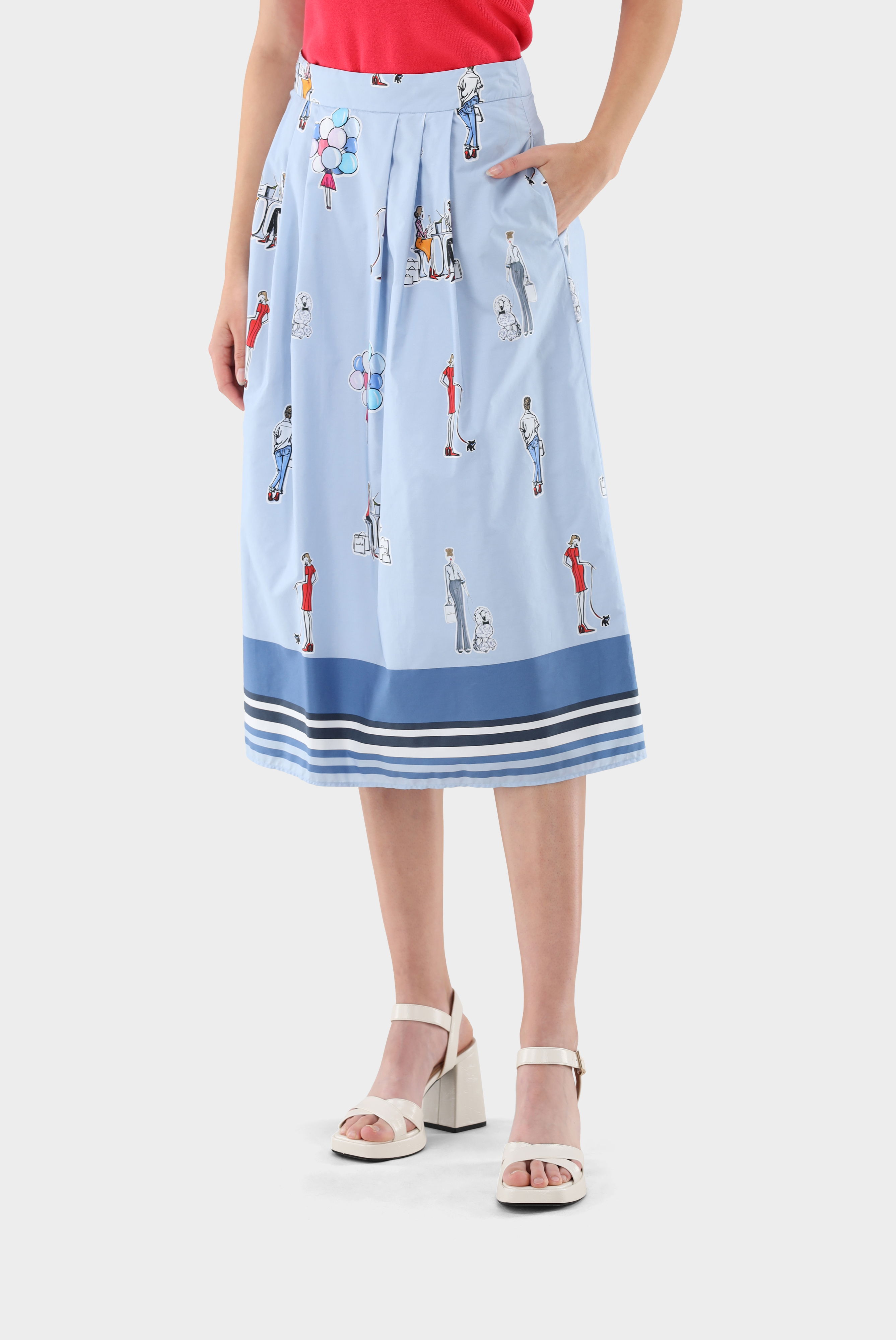 Rock aus Baumwolle mit Druck