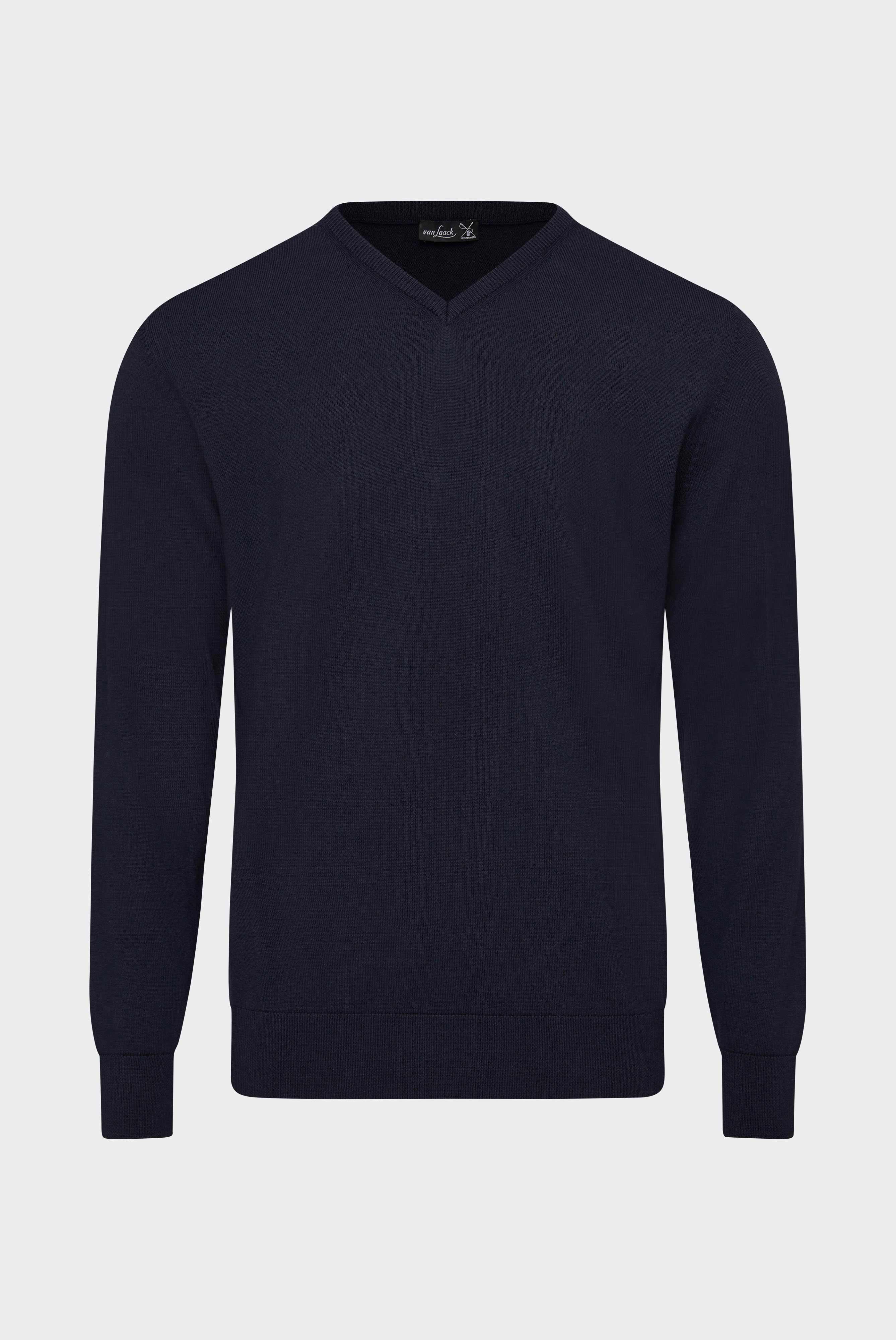 Pullover mit V-Ausschnitt aus Merzerisierter Merinowolle
