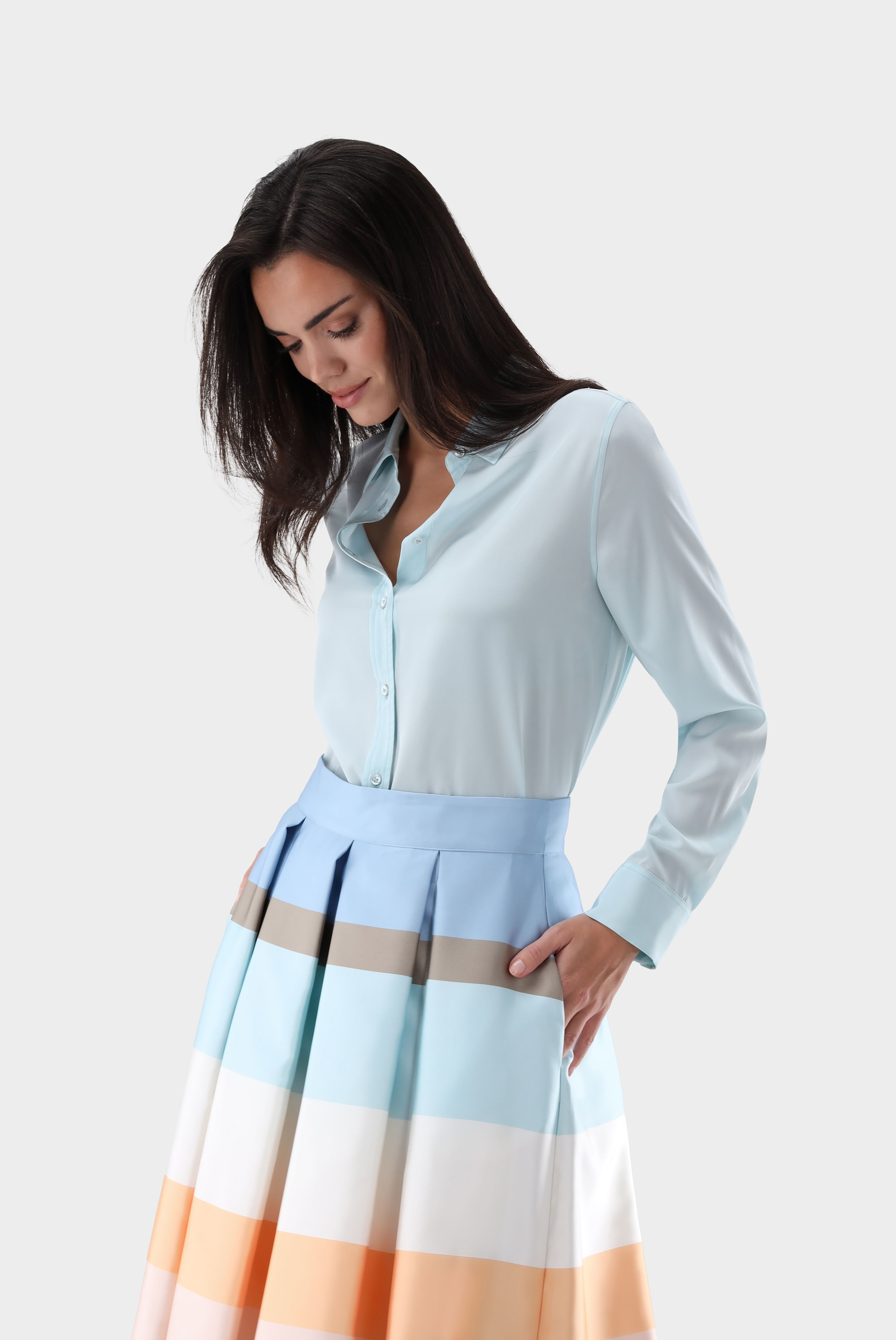 Hemdbluse aus Crepe de Chine Seide