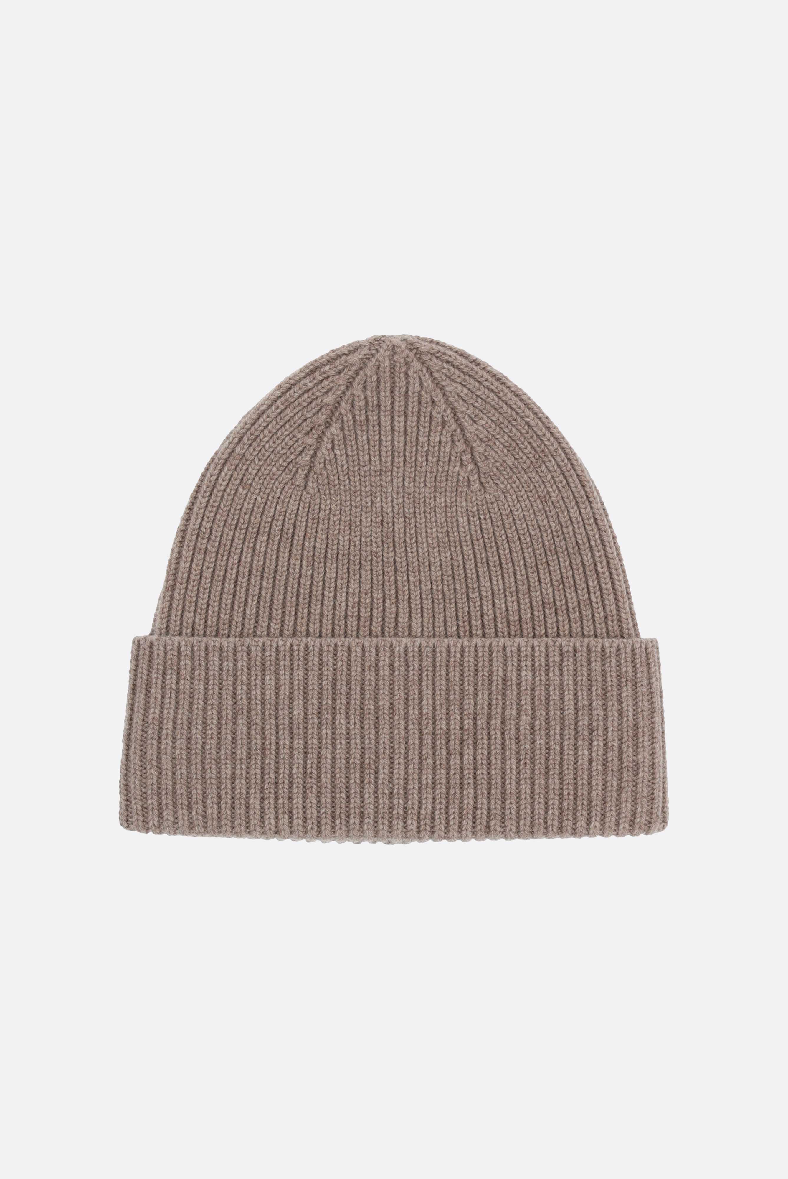 Mütze aus Kaschmir-Rippstrick