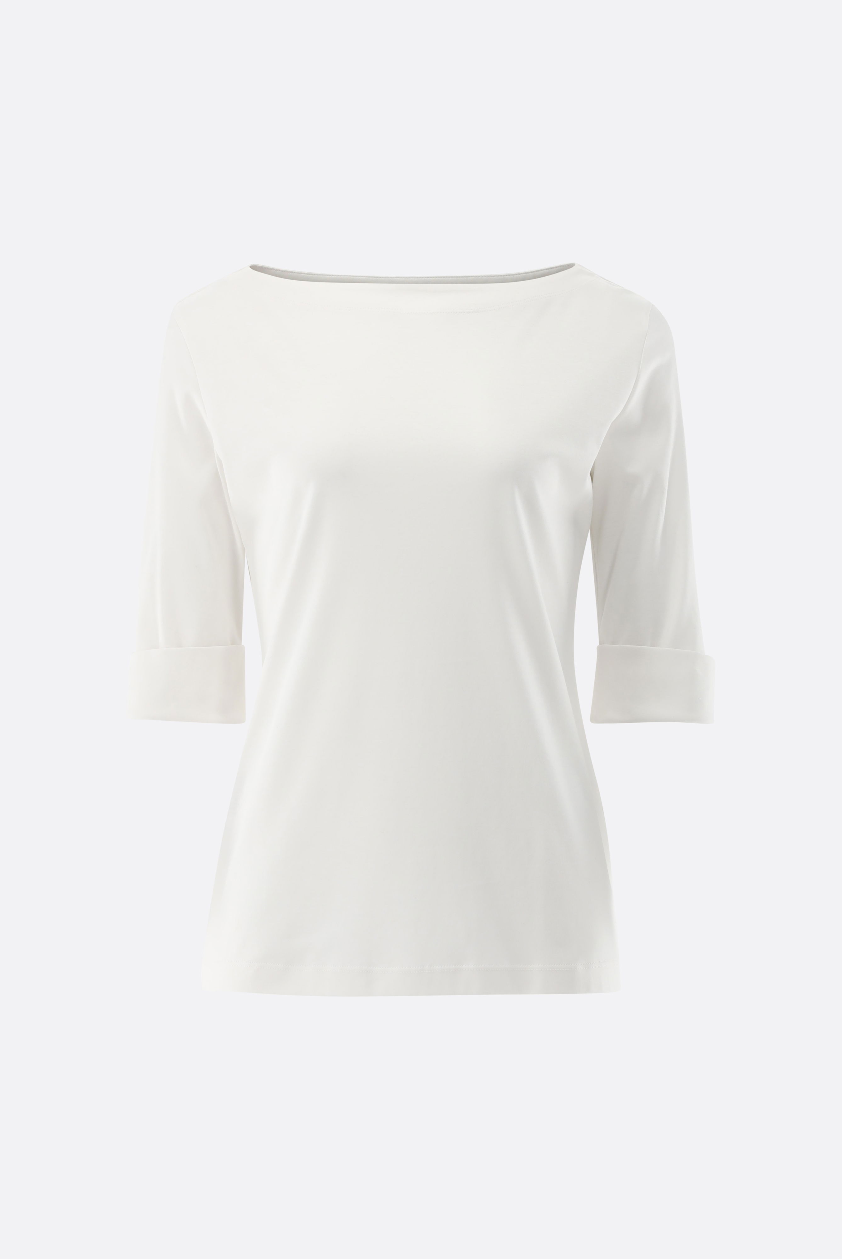 T-Shirt mit U-Boot Ausschnitt und Halbarm