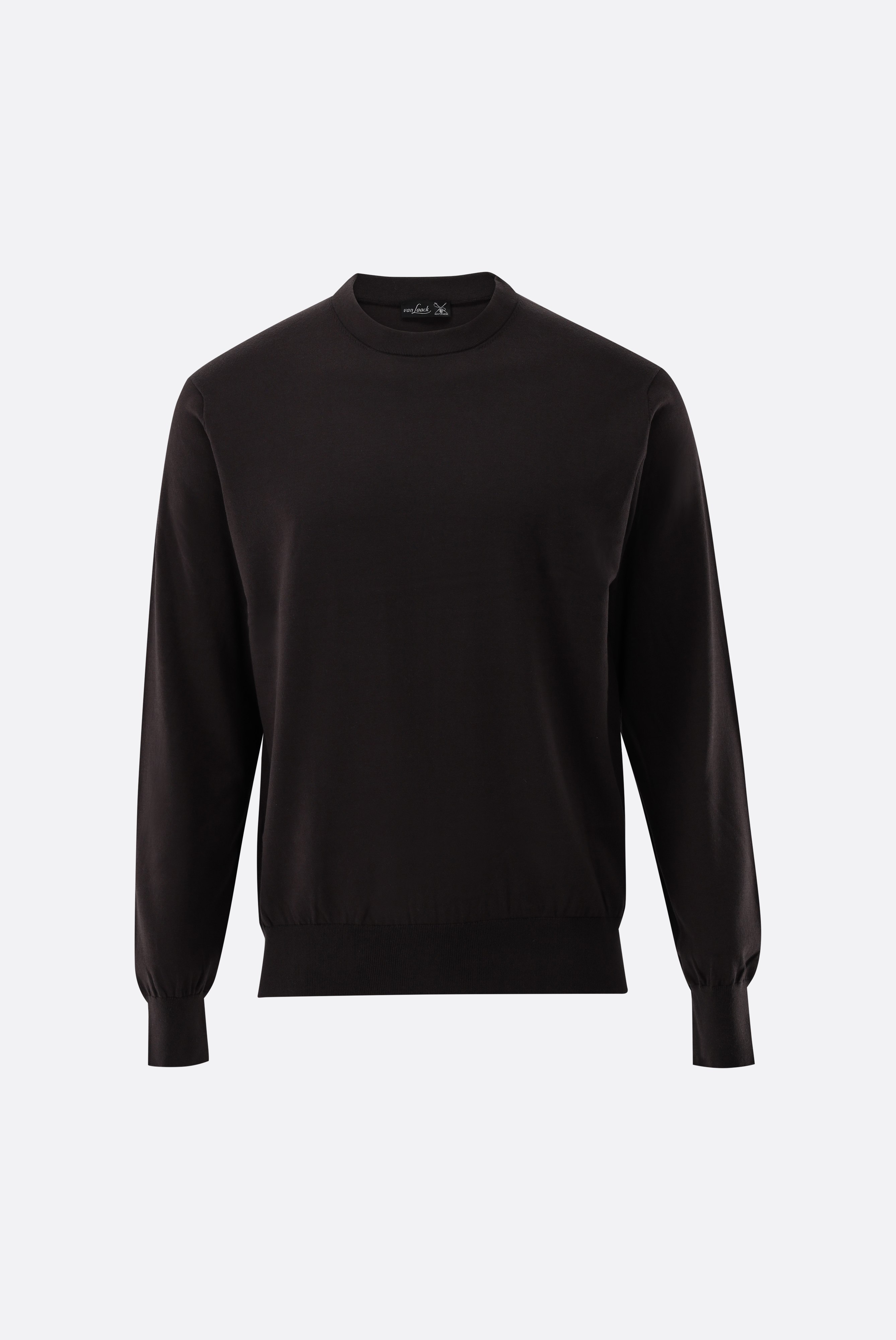 Rundhalspullover mit Baumwolle und Seide