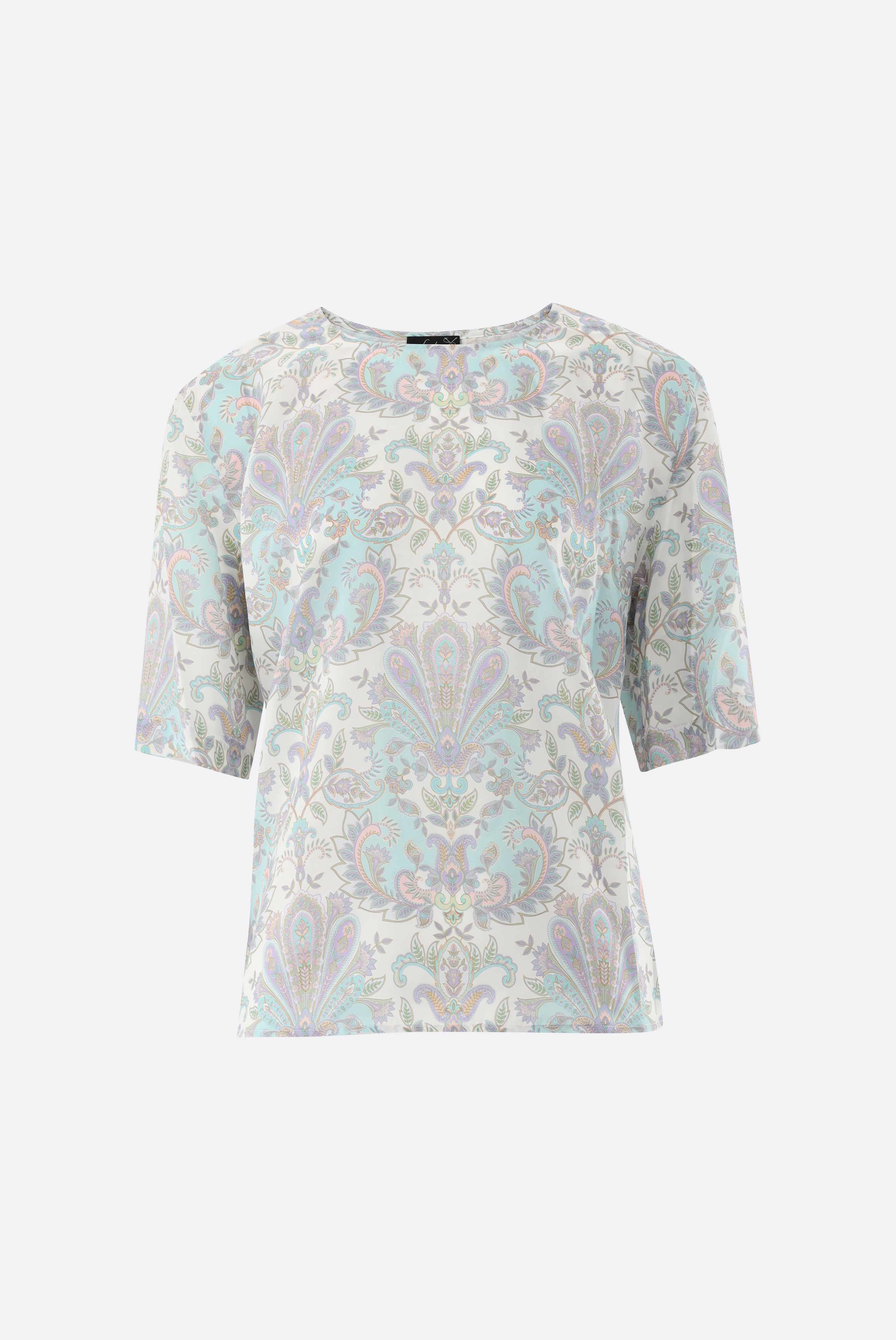 Top aus Seide mit Paisley-Druck