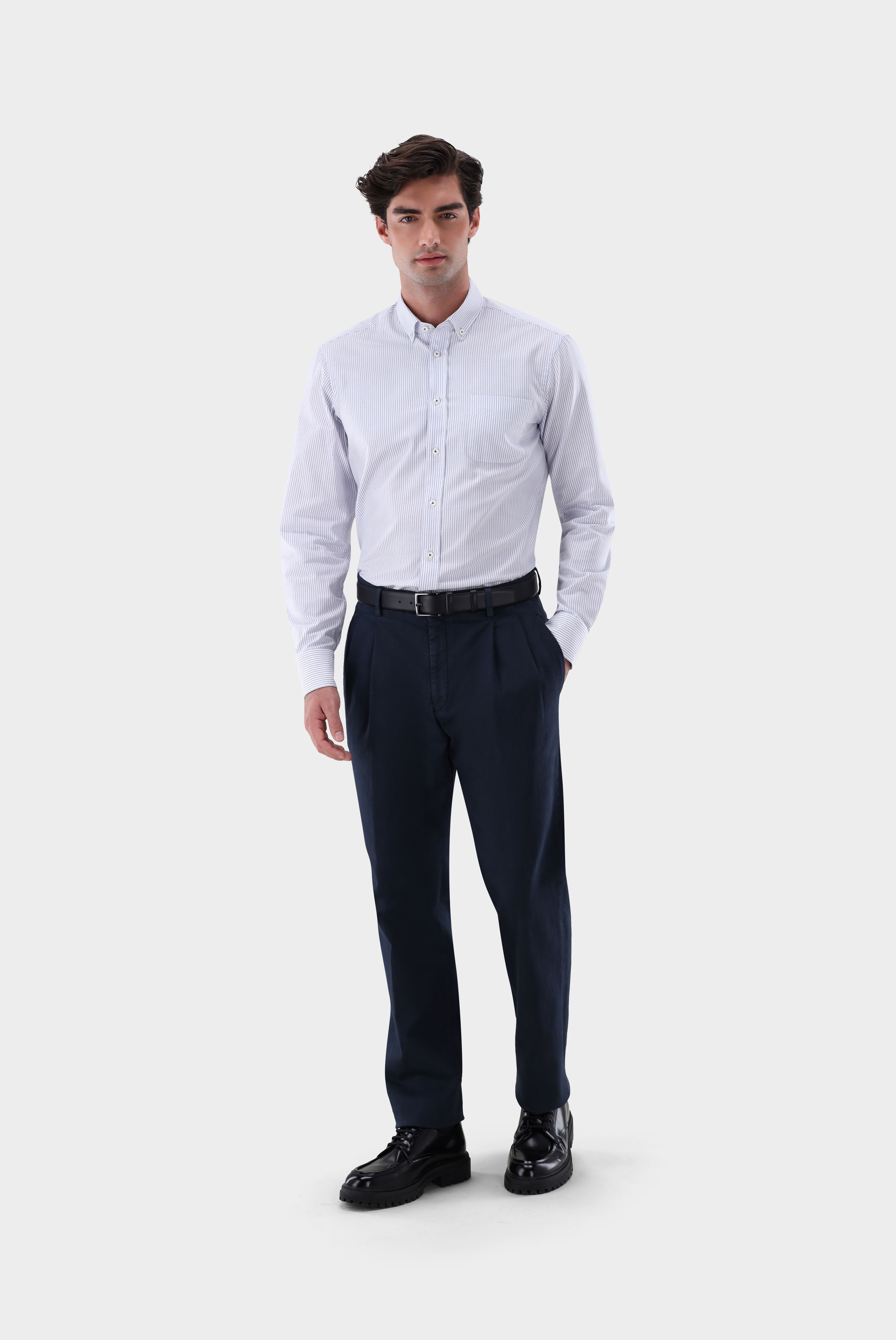 Dobby Hemd mit Button Down Kragen Comfort Fit günstig online kaufen