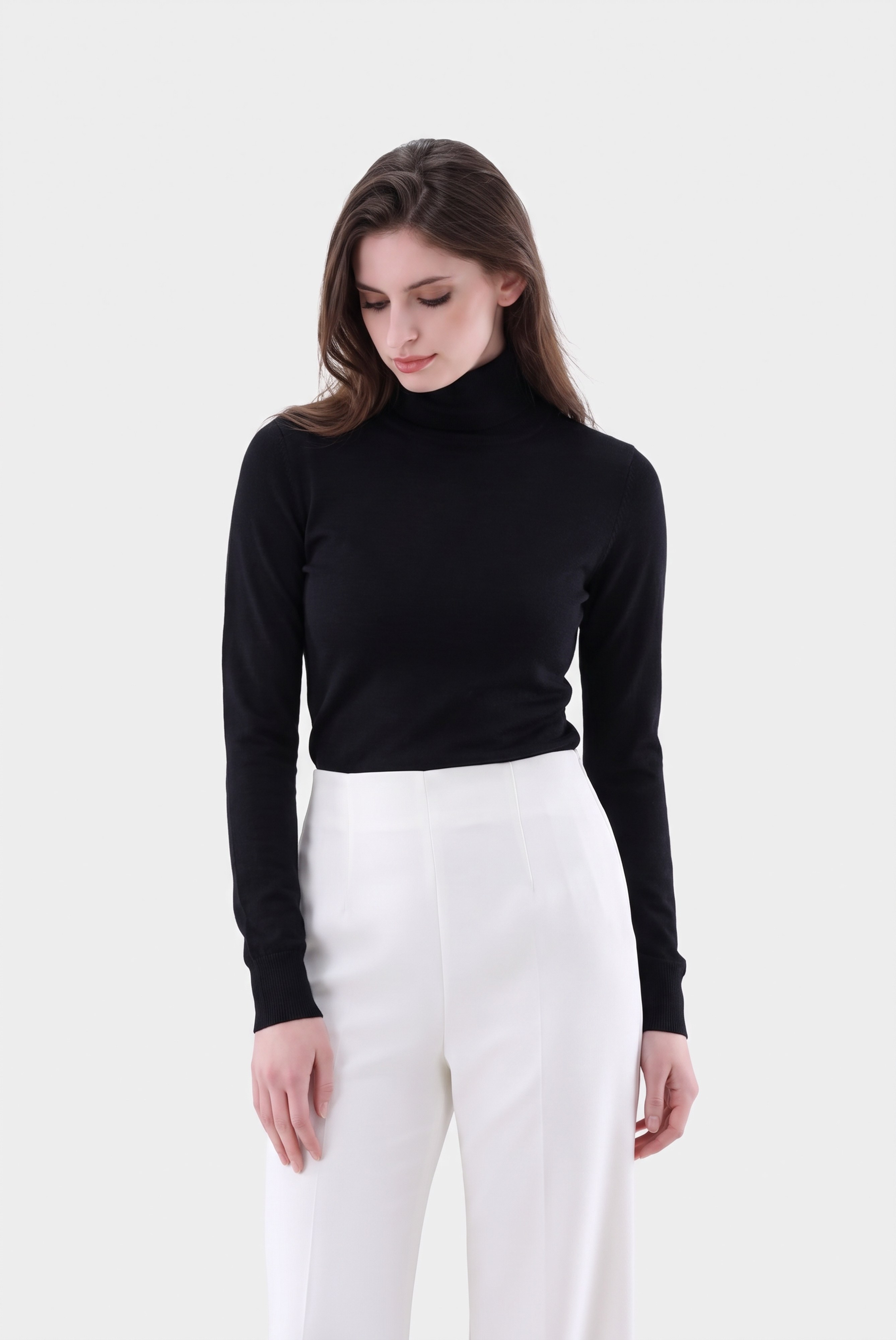 Rollkragenpullover aus Ultrafeiner Merinowolle