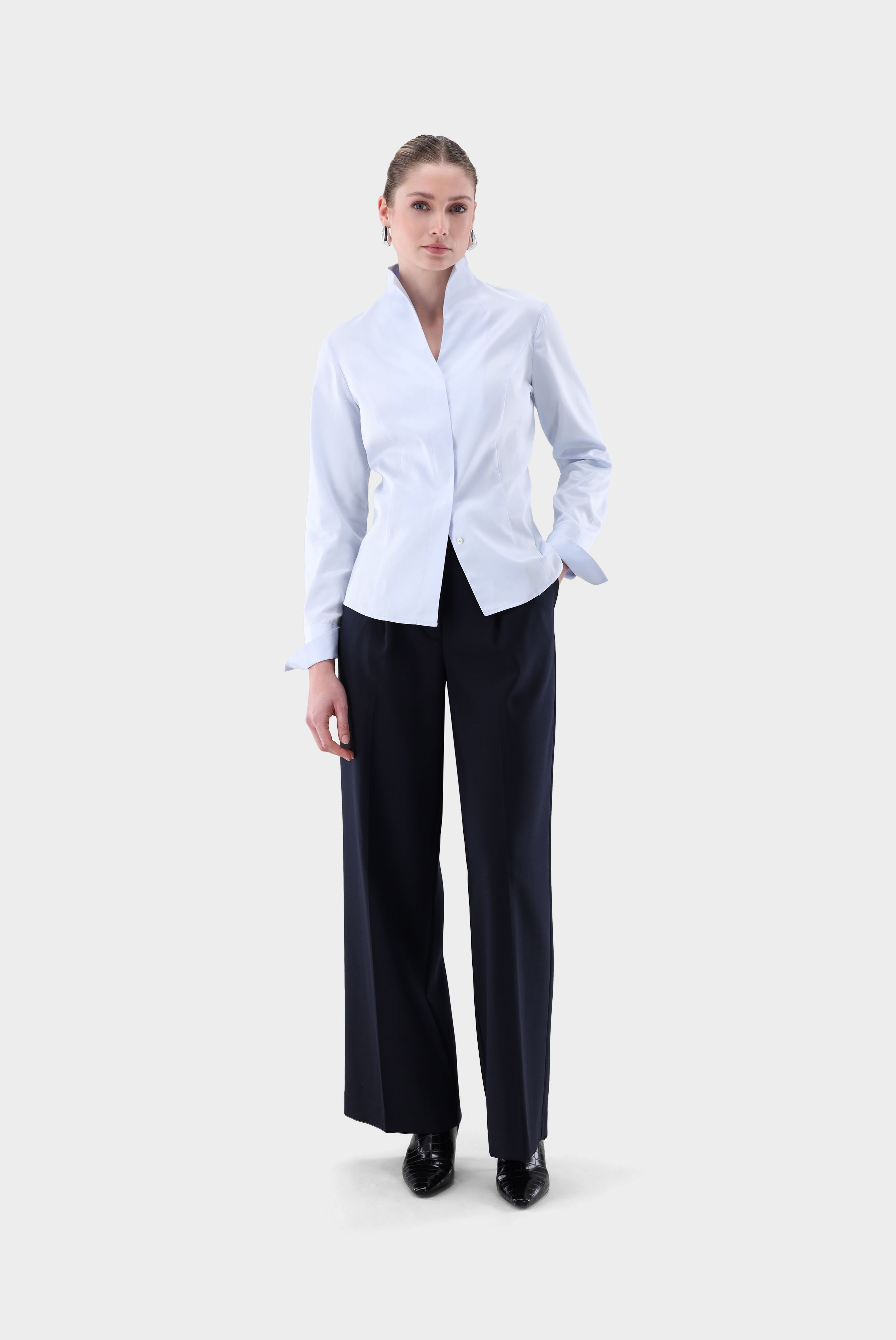 Twill Kelchkragenbluse günstig online kaufen