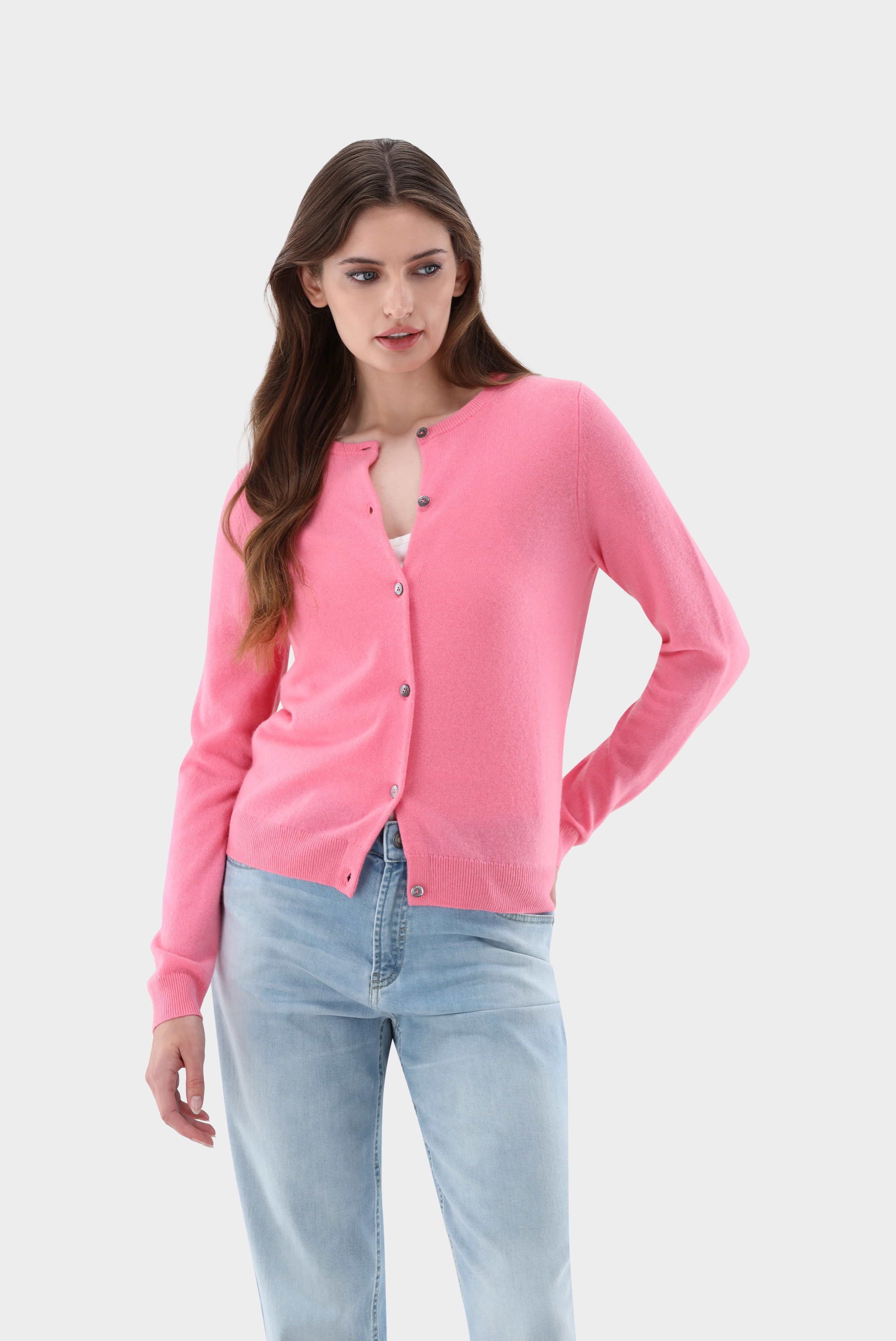 Strickjacke aus Kaschmir mit Rundhalsausschnitt