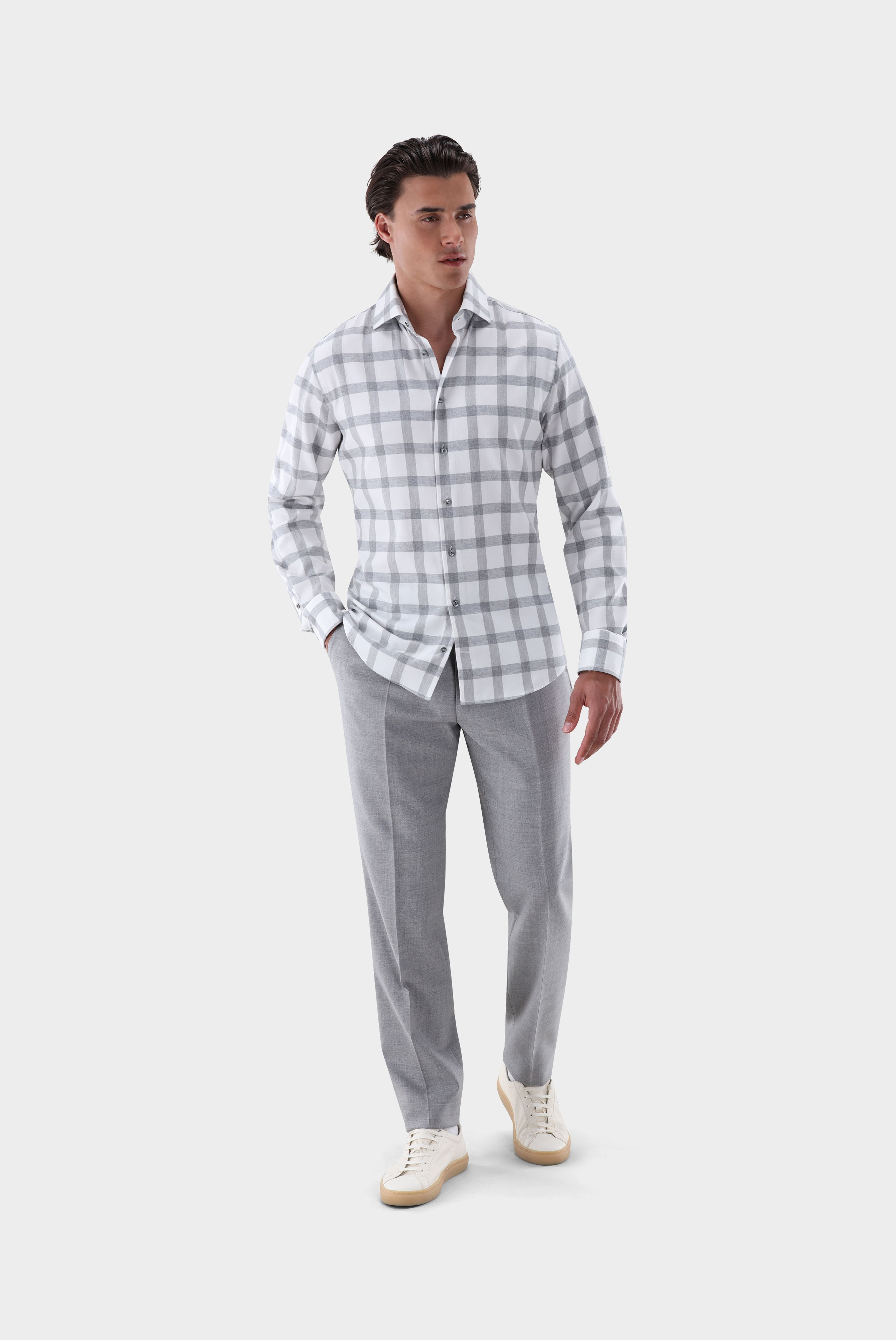 Flanellhemd kariert Tailor Fit günstig online kaufen