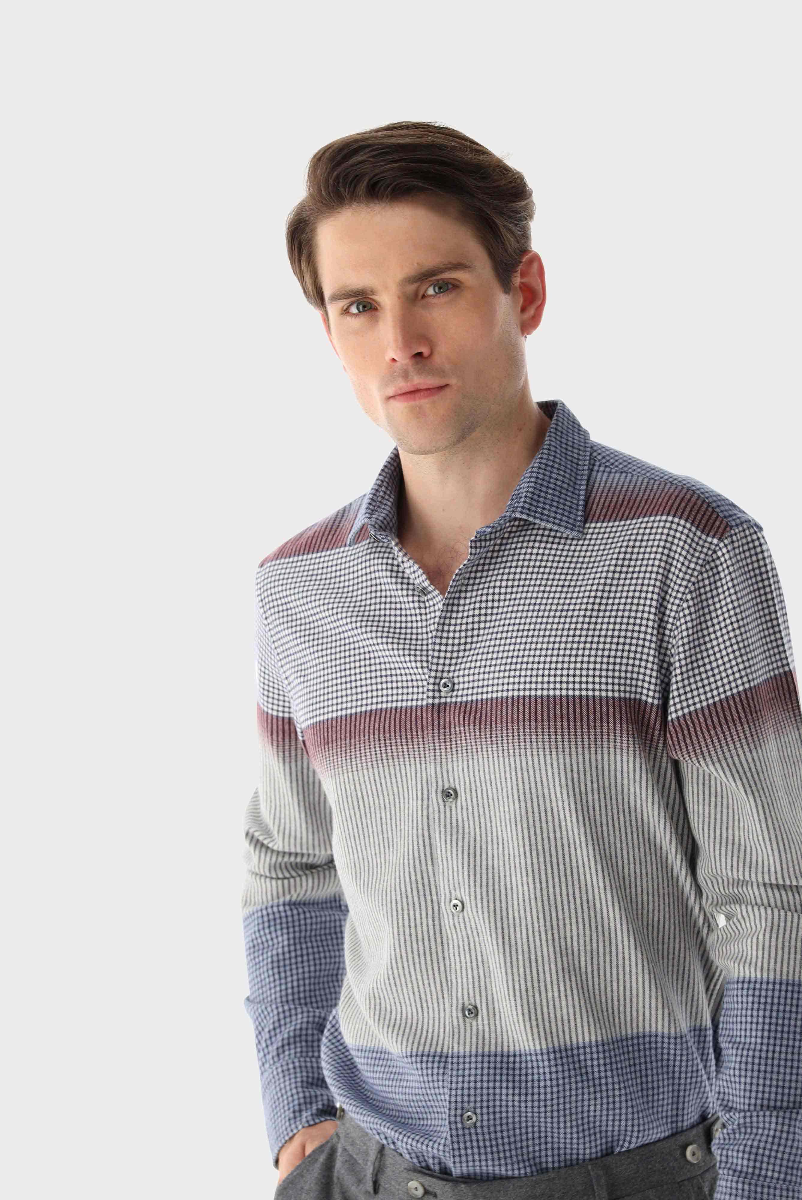 Casual Shirts+Graded-Multi-Checked Flanell Shirt+20.2010.8P.156434.795.38
