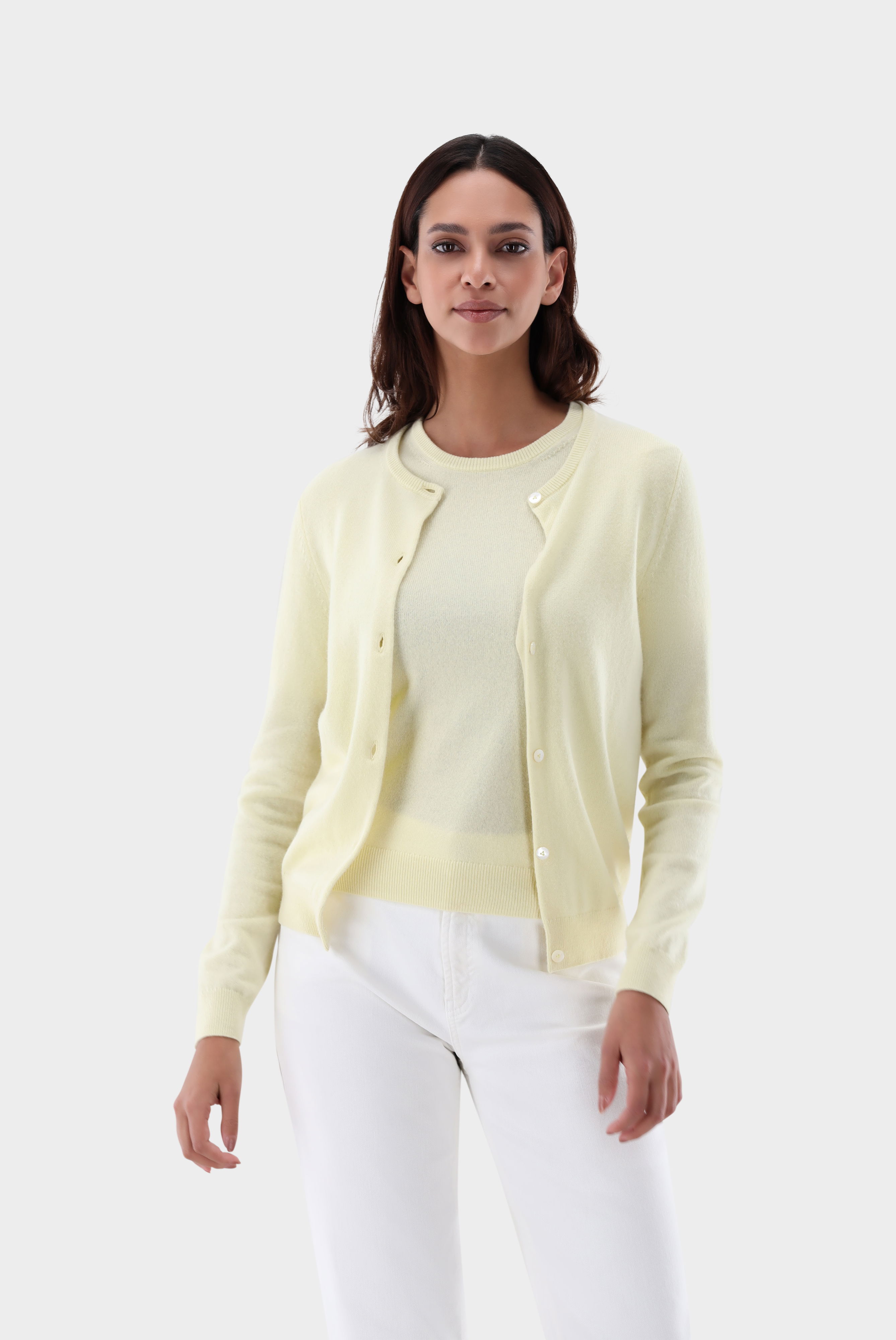 Strickjacke aus Kaschmir mit Rundhalsausschnitt