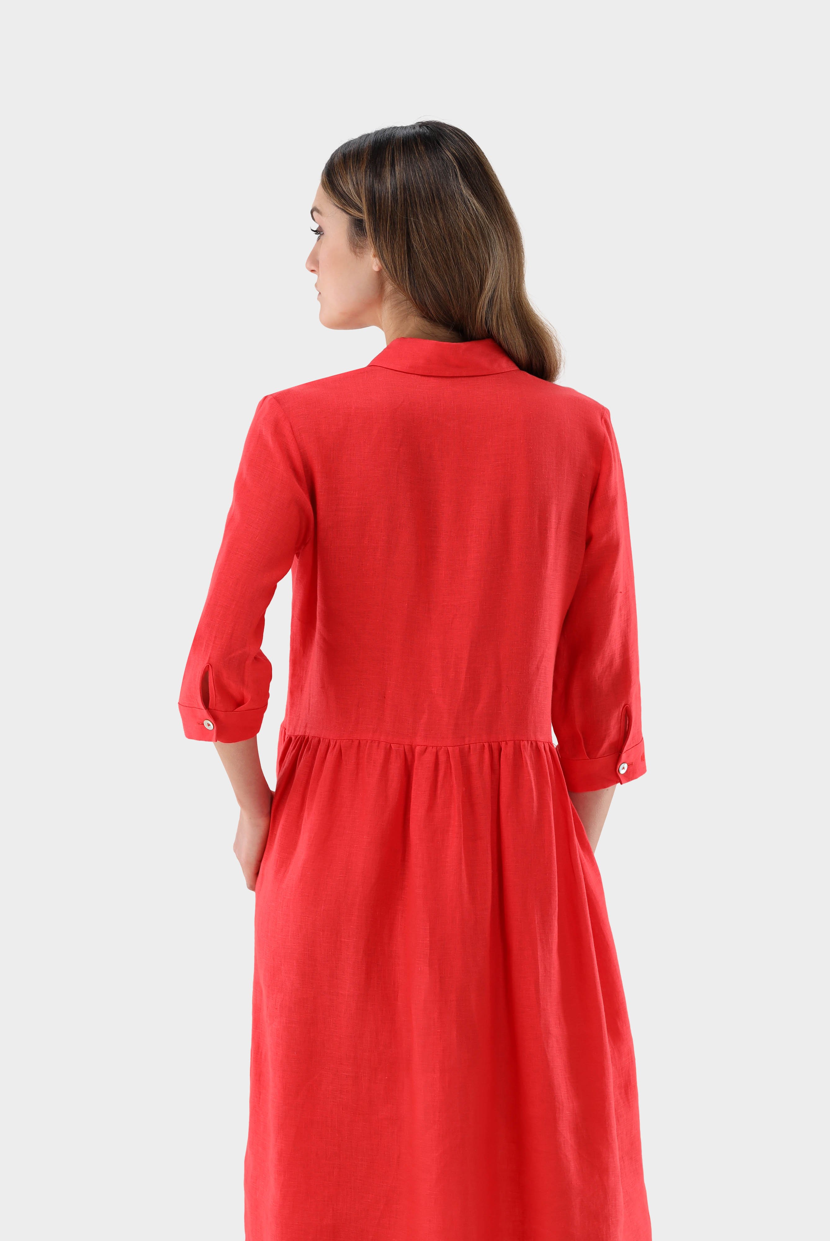 Kleider & Röcke+Hemdblusenkleid aus Leinen+05.658Y.07.150555.550.36
