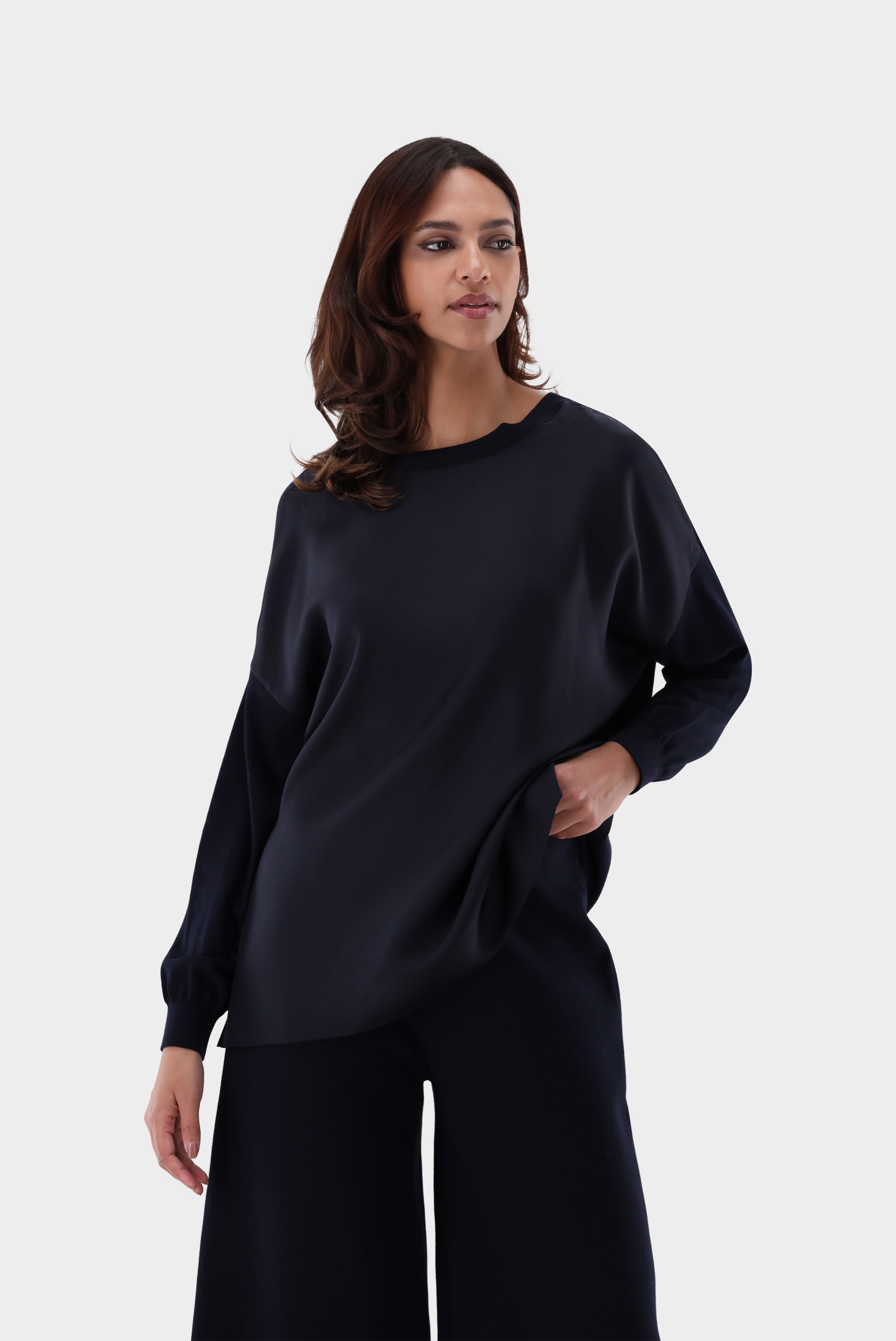 Wendepullover oversized mit Seide