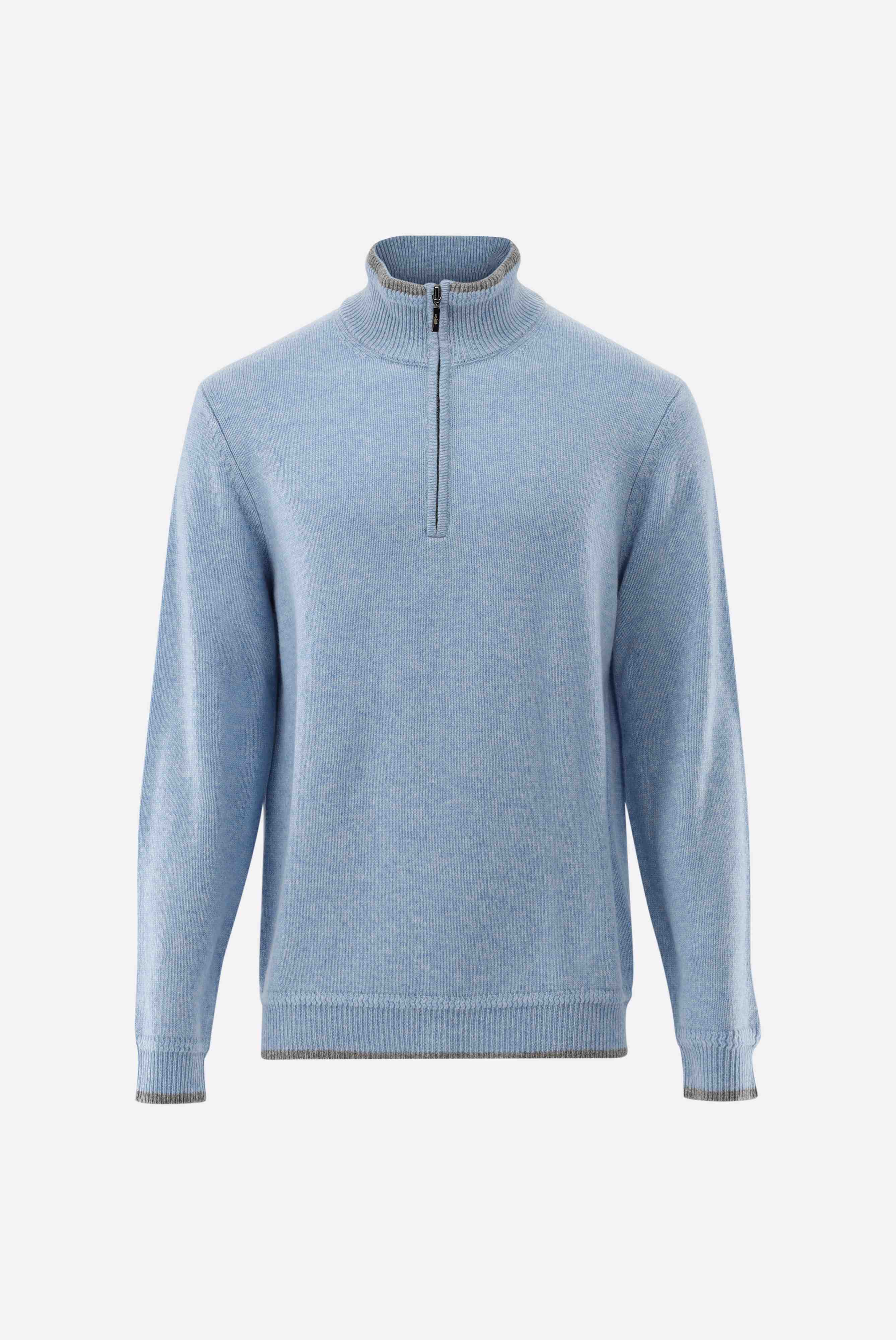 Half-Zip Sweater in cashmere with details