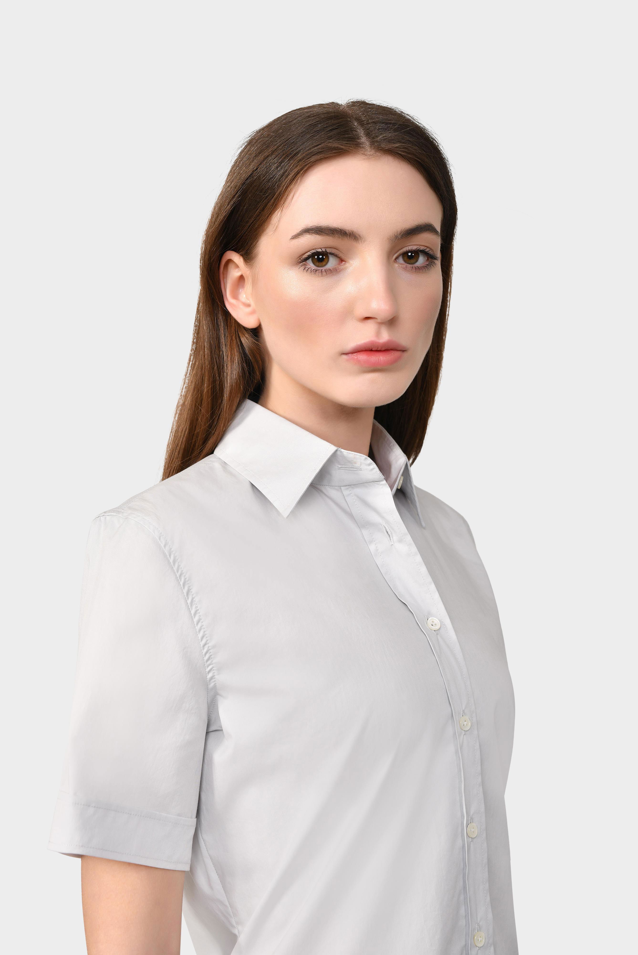 Business Blouses+Shirt Blouse in Stretch Cotton with Paper Touch Effect+05.525S.49.H00240.020.40