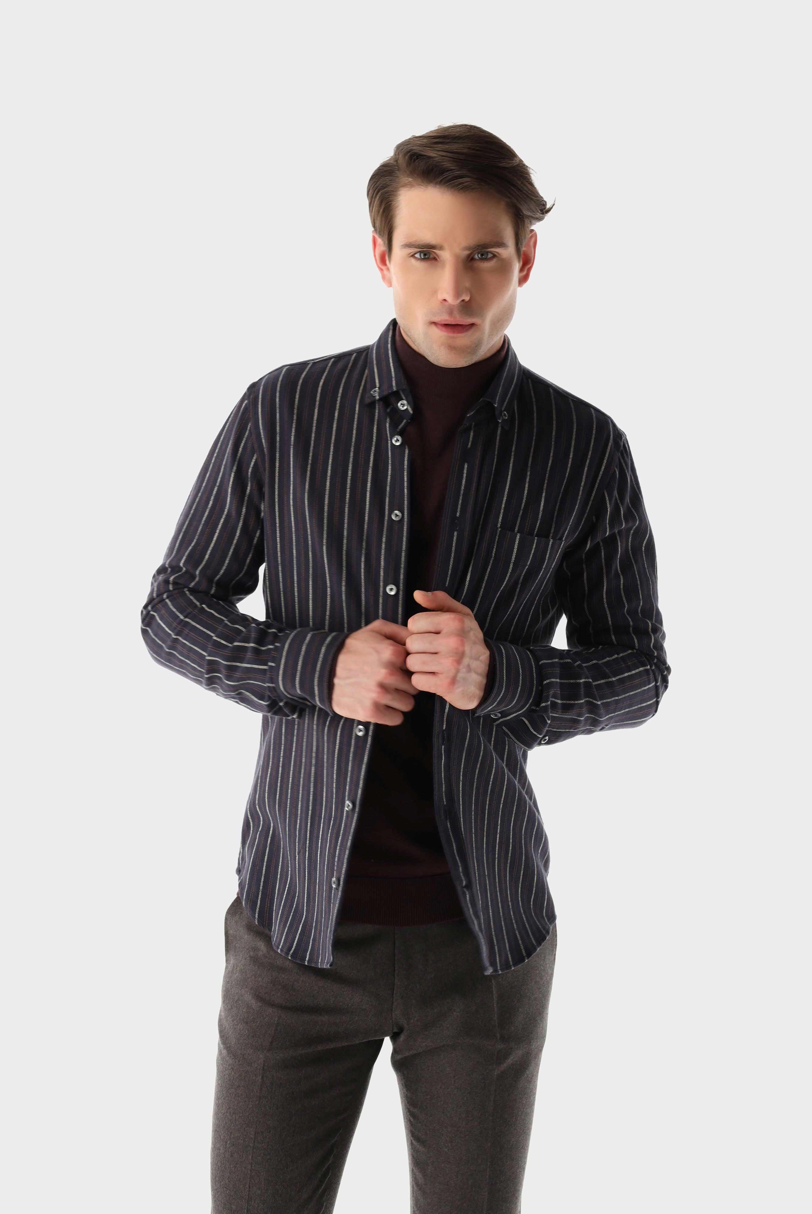 Structured Shirt with Stripes Slim Fit