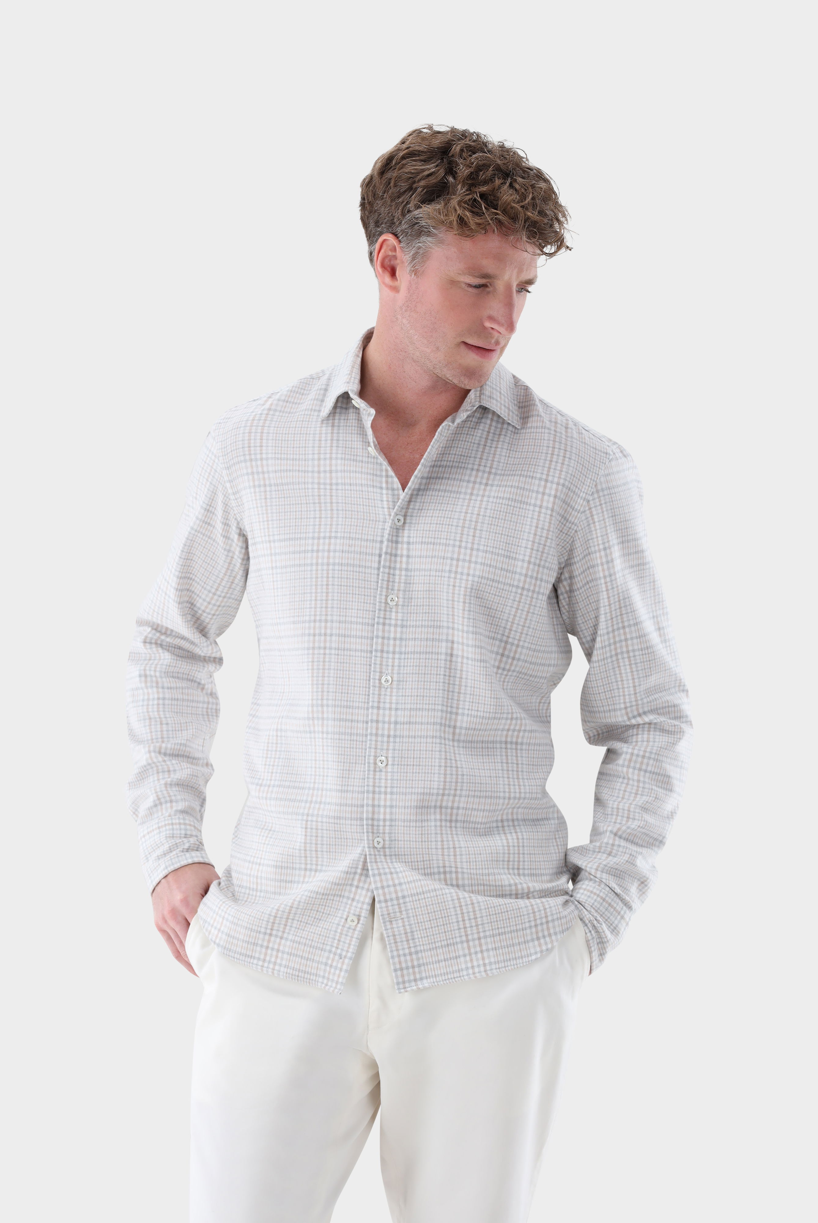 Flanellhemd kariert Tailor Fit