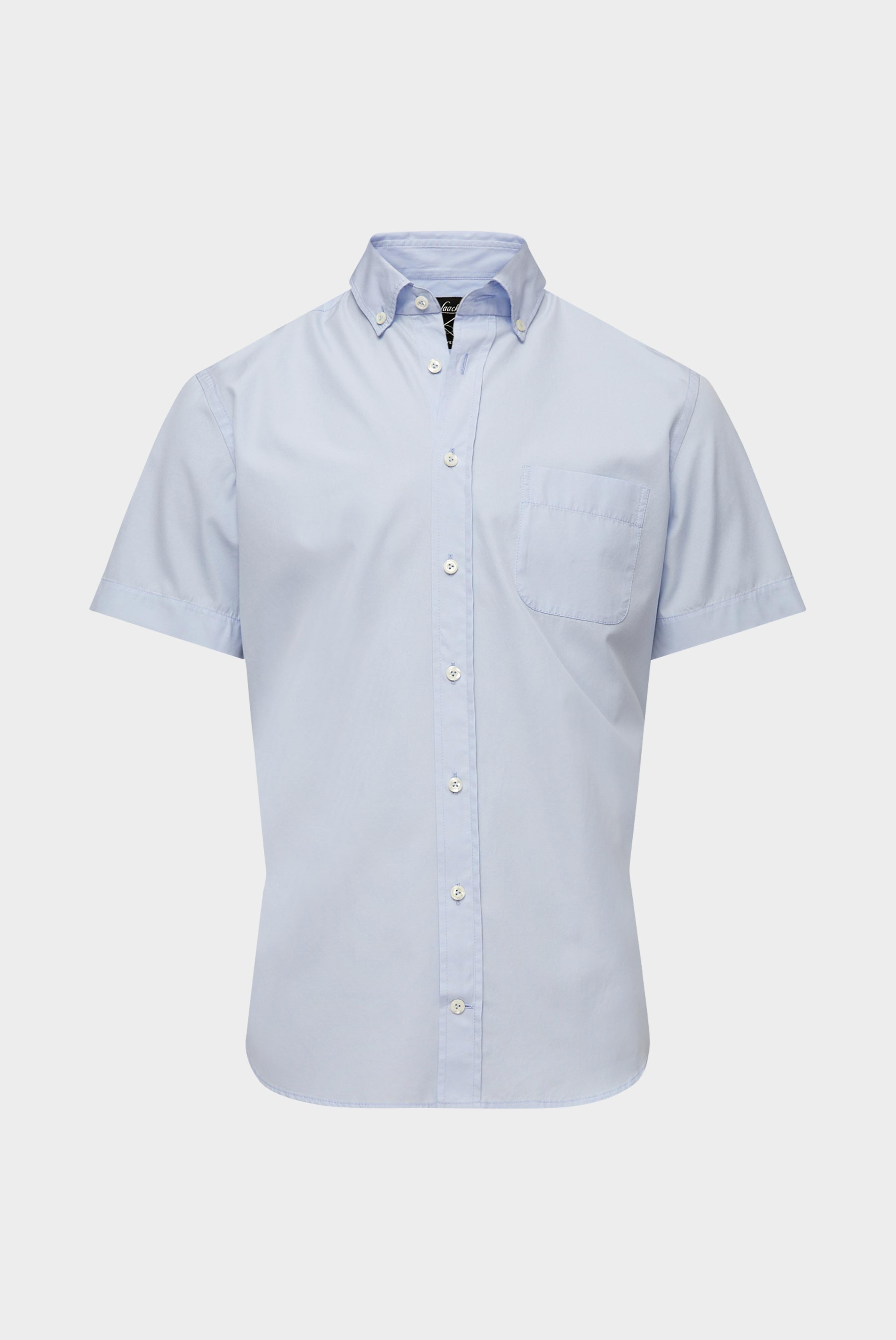 Short-sleeved shirt in cotton poplin
