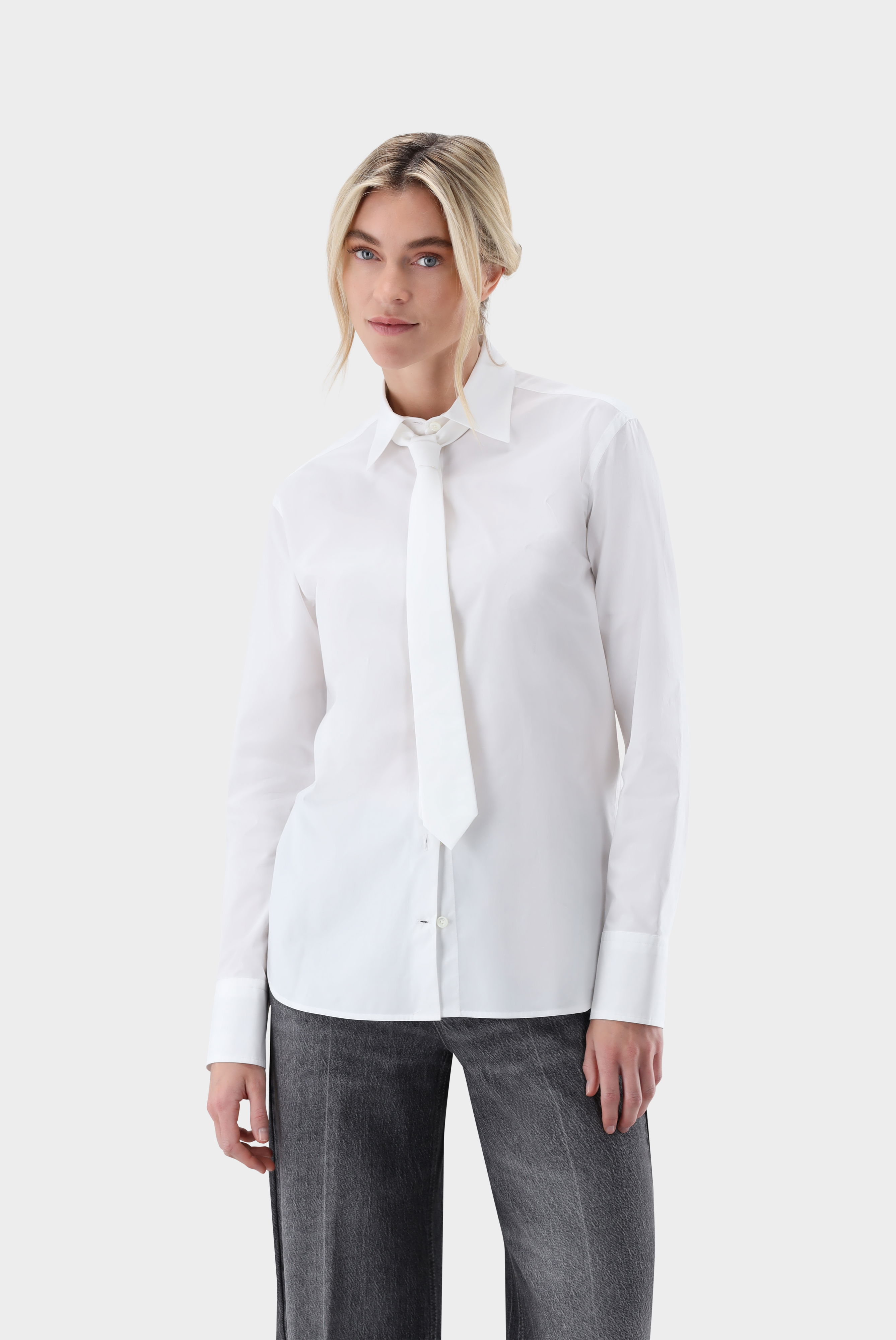 Hemdbluse mit abnehmbarer Krawatte