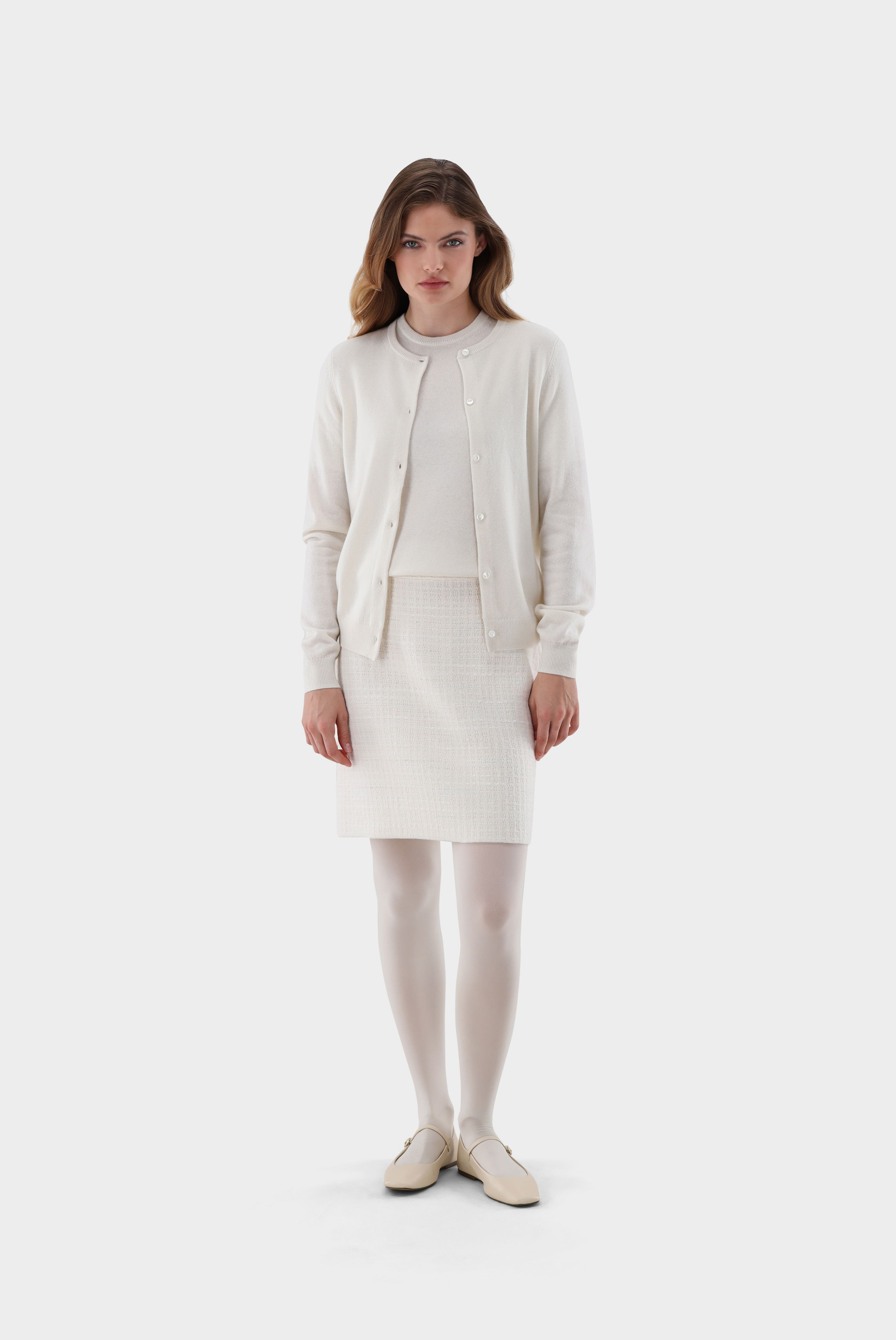 Strickjacke aus Kaschmir mit Rundhalsausschnitt