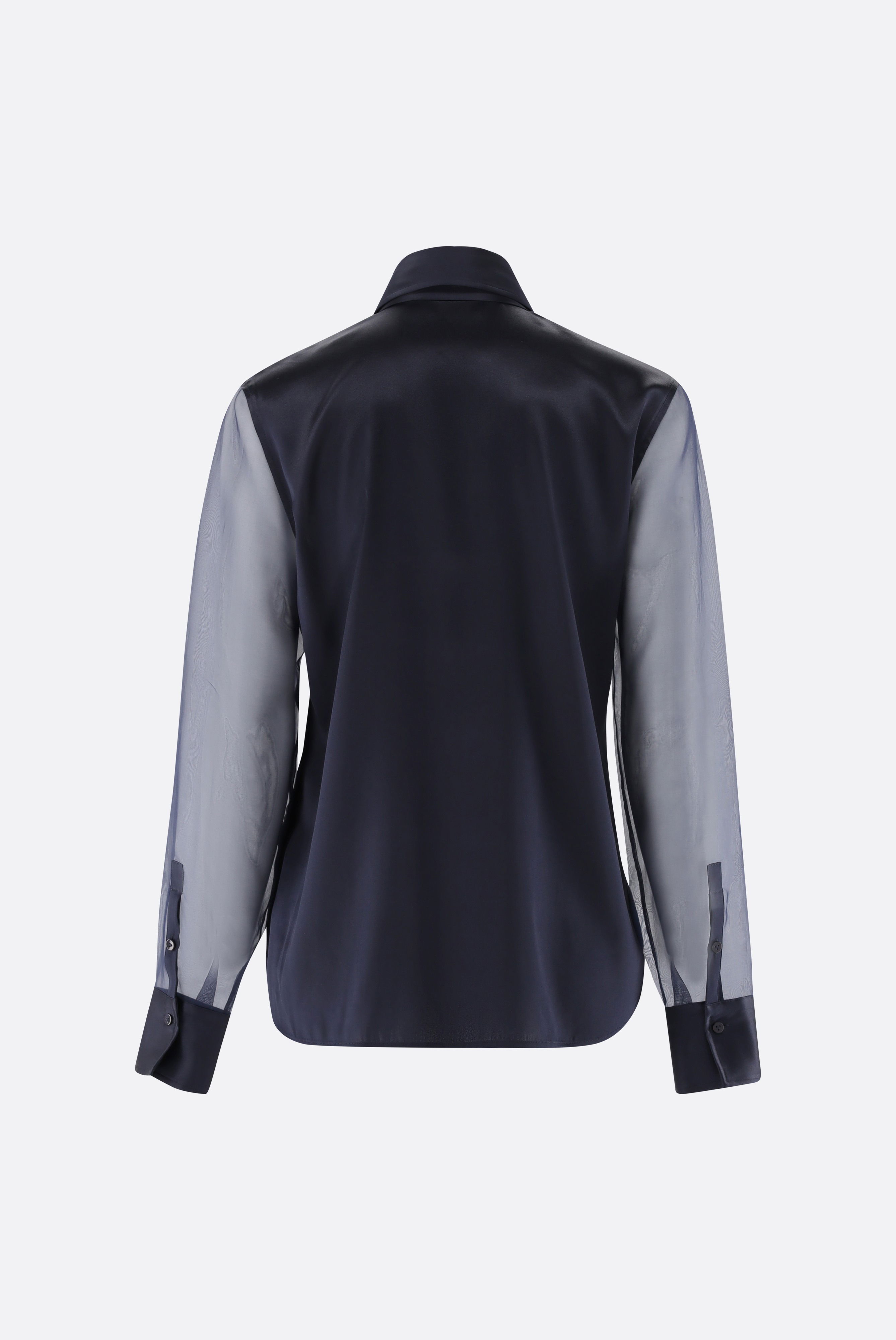 Seidenbluse mit Organza Ärmeln günstig online kaufen