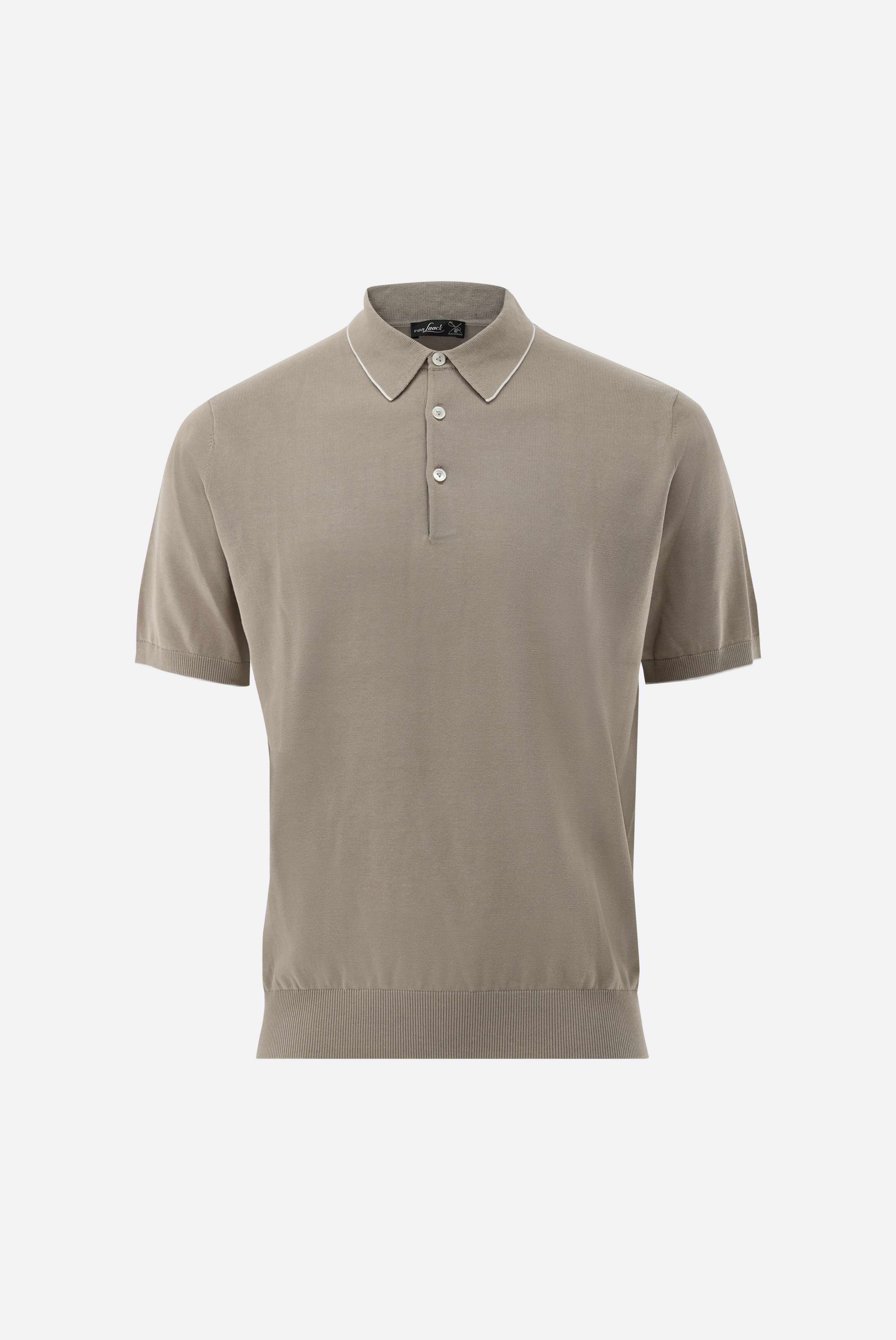 Strick Poloshirt mit Detail aus Air Cotton günstig online kaufen
