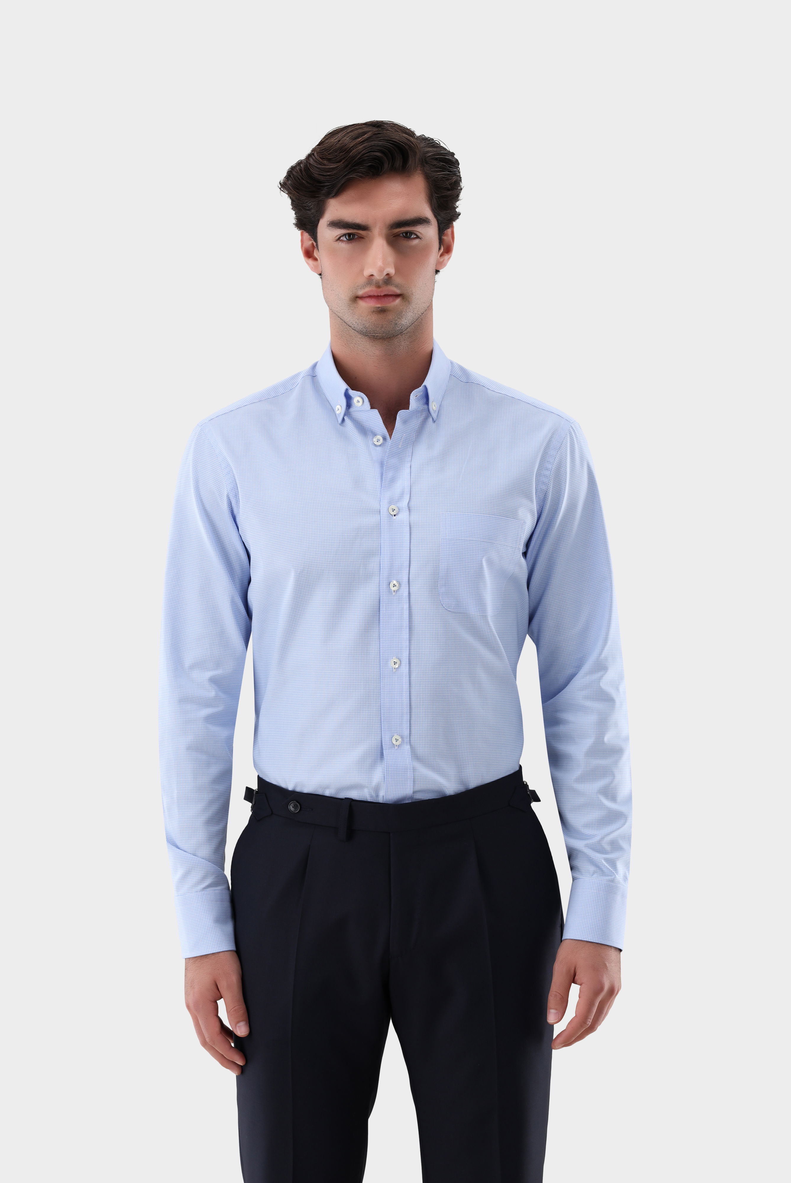 Dobby-Hemd mit Button Down Kragen Tailor Fit