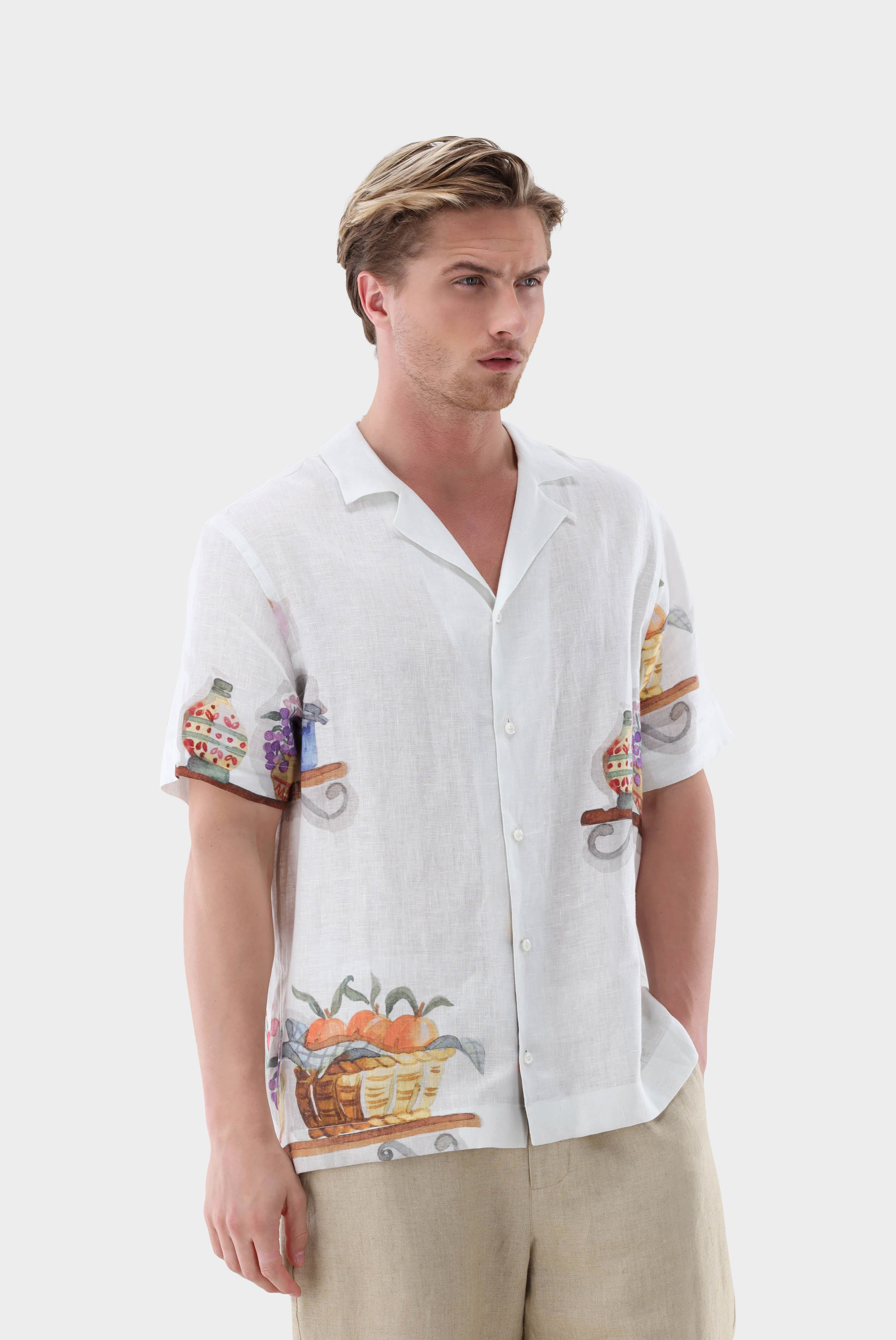 Bowling shirt with art print