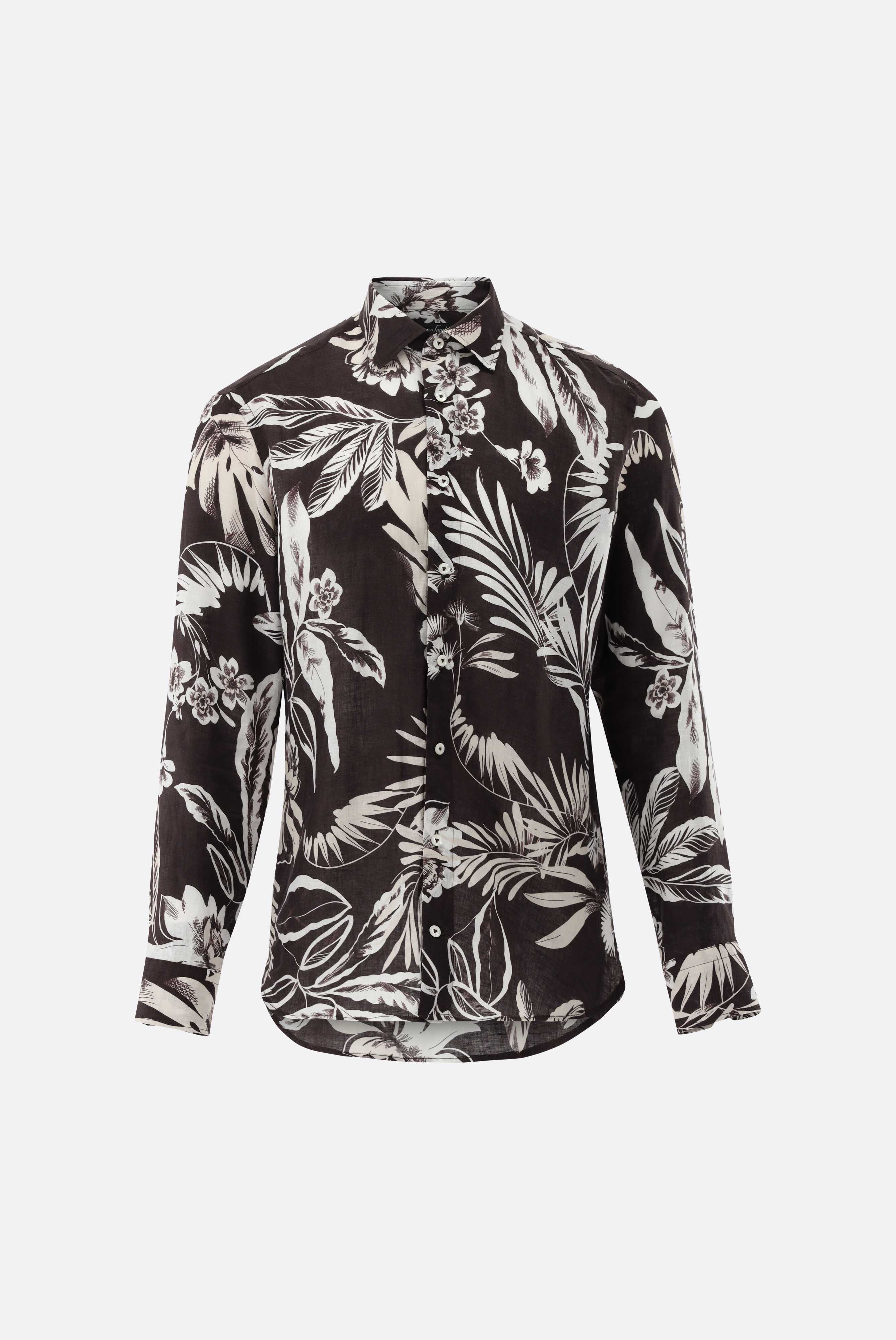 Leinenhemd mit Palmen Print günstig online kaufen