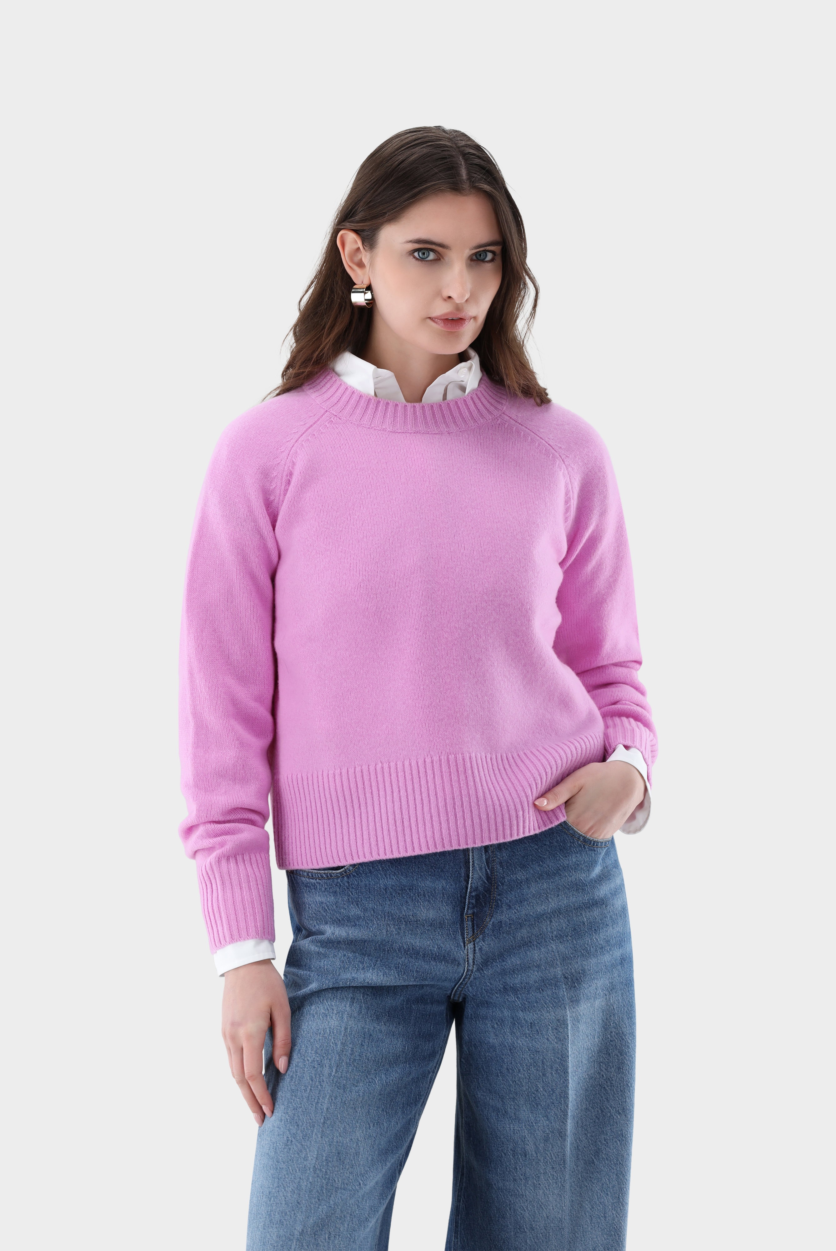 Crew-neck with wool and cashmere