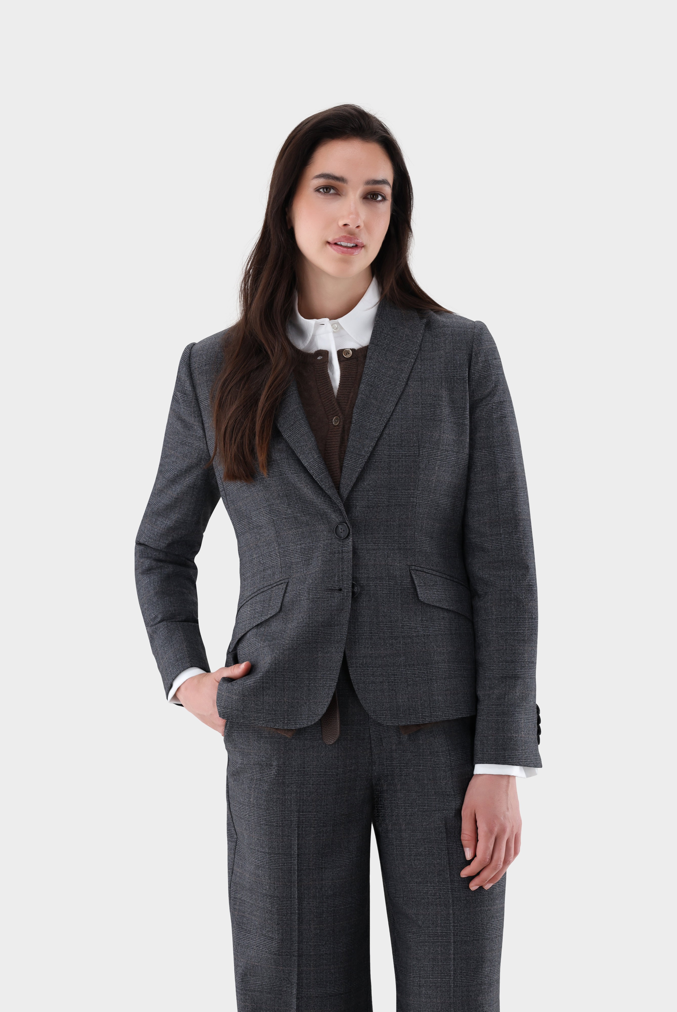 Karierter Blazer einreihig